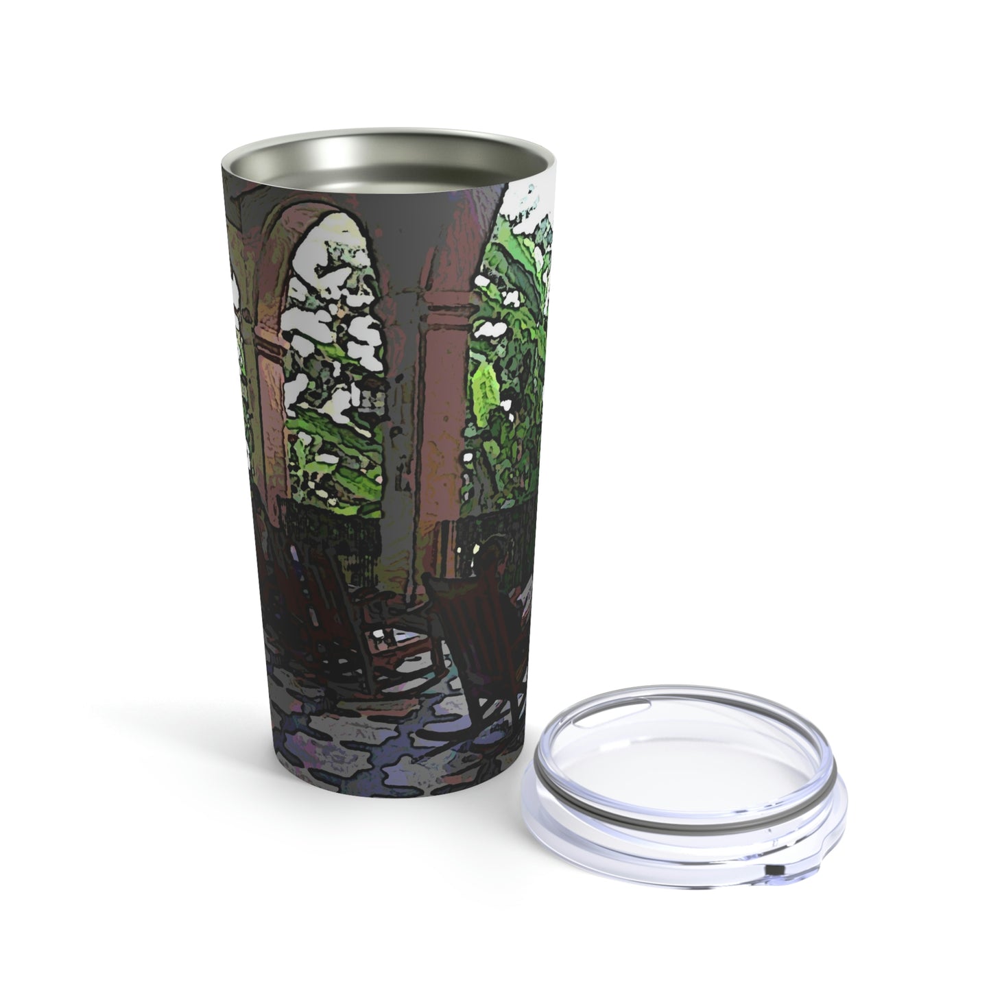 Tumbler 20oz ... Lanai & Rocking Chairs At: 'The Pink Palace' ... The Royal Hawai'ian ... Honolulu, HI ... '27Oct2014' ... Original Works ...