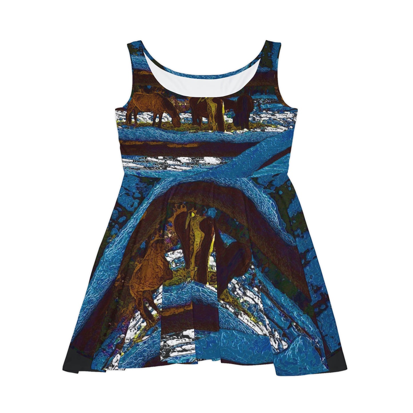 Women's Skater Dress ...  A Horse ... A Saddle ...  Foraging Through The Snow ...  An_Asses 'Cry' ... Central Idaho, November 2022 ...  Original Works ..