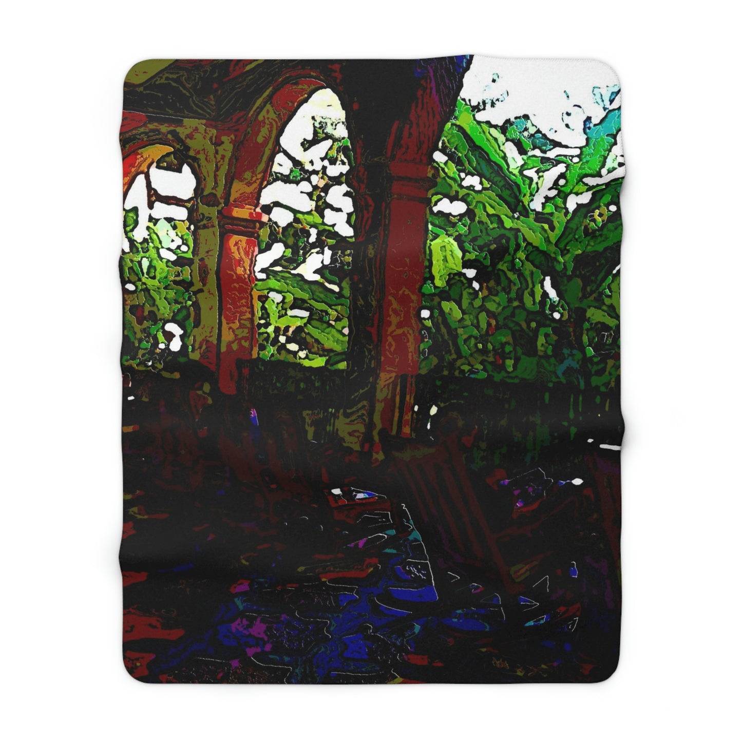 Sherpa Fleece Blanket ... Lanai & Rocking Chairs At: 'The Pink Palace' ... The Royal Hawai'ian ... Honolulu, HI ... '27Oct2014' ... Original Works ...