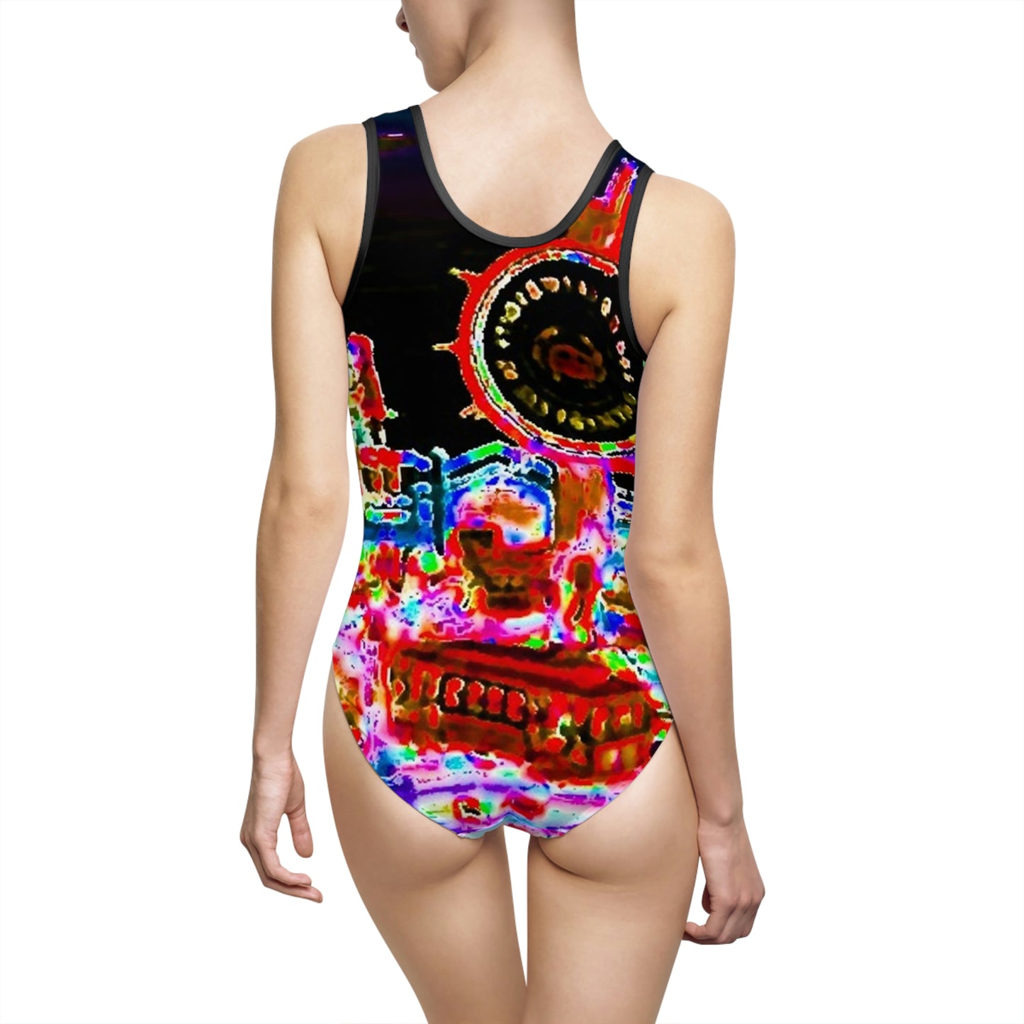 Women's Classic One-Piece Swimsuit ... "No.9 Fishermen's Grotto - Fishermen's Wharf, SF, California" ... Family Archives: 1970's ... Original Works ...