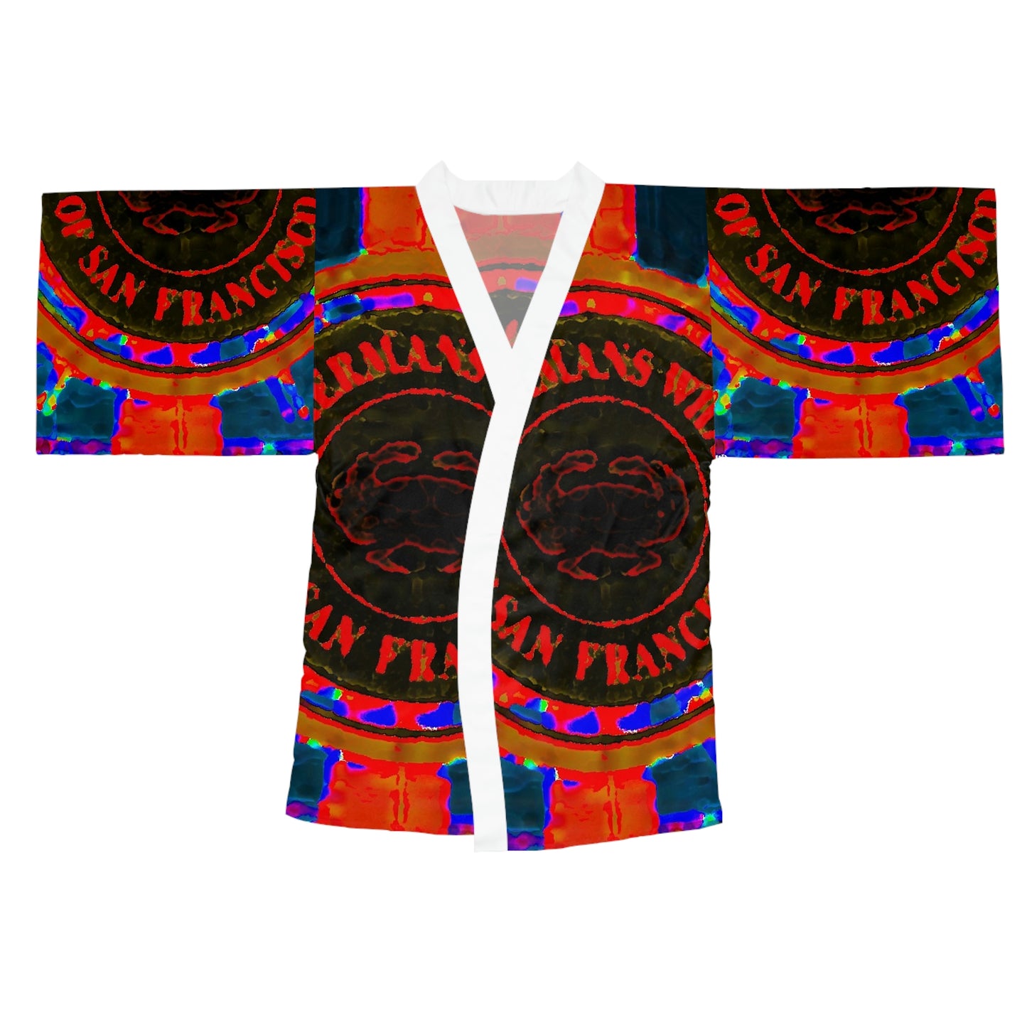 Long Sleeve Kimono Robe ... "No.9 Fishermen's Grotto - Fishermen's Wharf, SF, California" ... Family Archives: 1970's ... Original Works ...