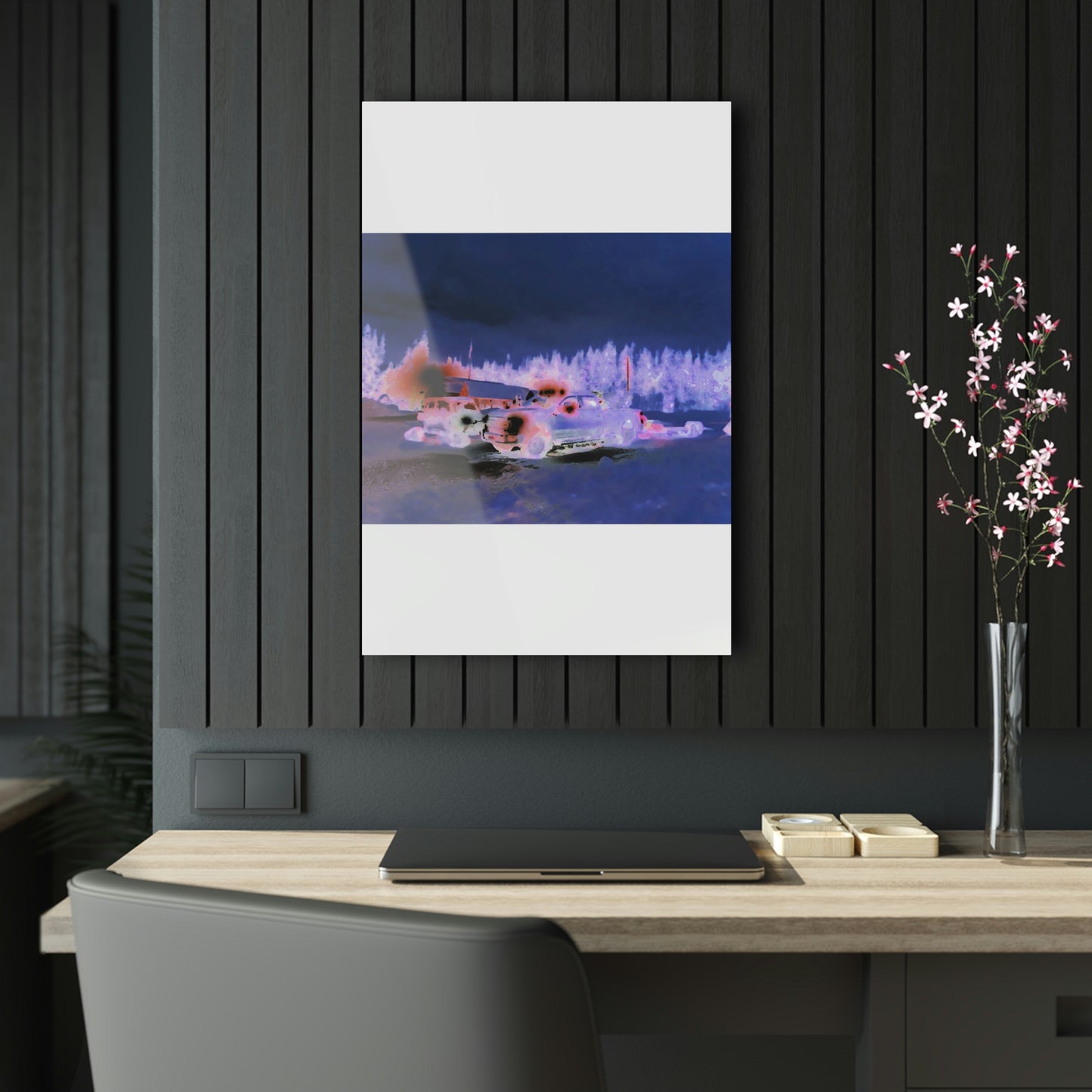 Acrylic Prints ... "Two Vehicles Converge On A Very Early, Cold, Snowy Morning ... Downtown Dixie, Idaho" ... Circa 4Jan23 ... Original Works ...