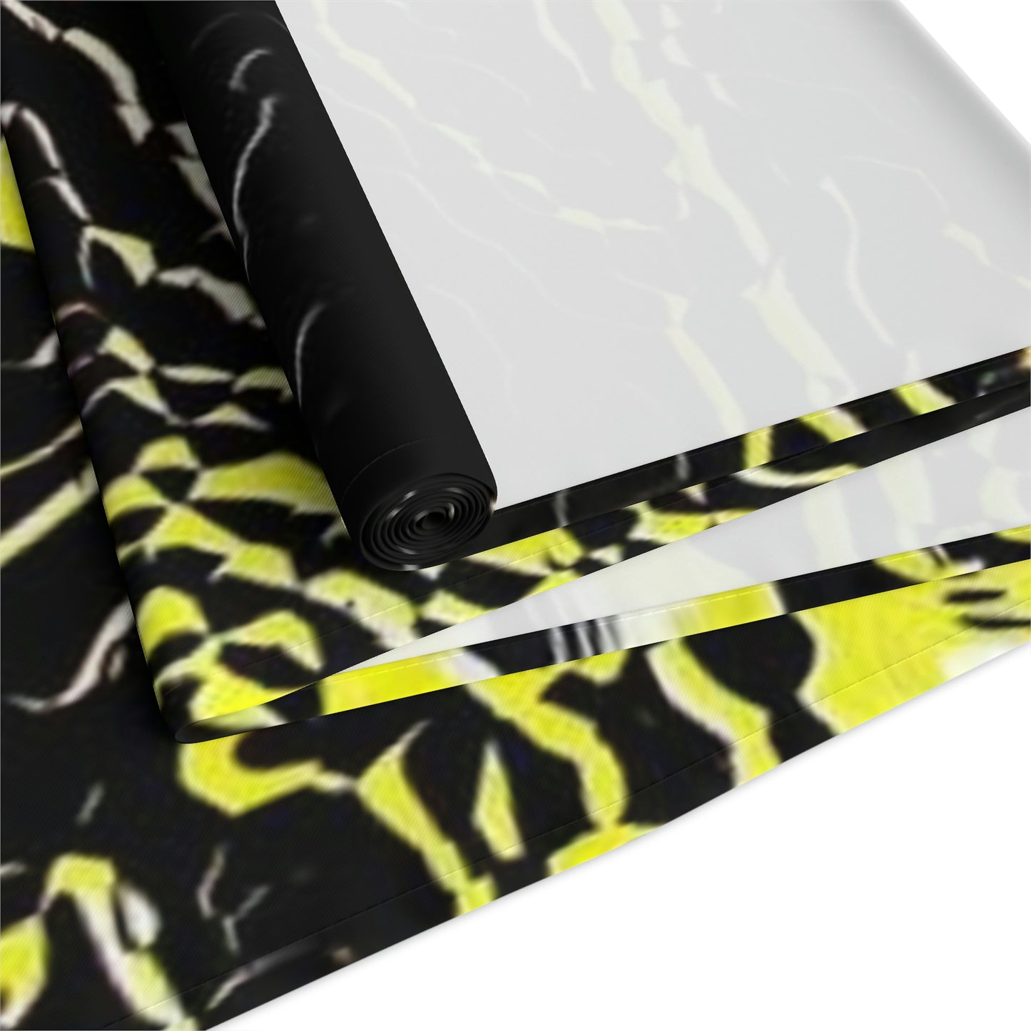 Table Runner (Cotton, Poly) ... "Snow Vehicle In Snow Storm At-Rest" ... Circa 12Mar23 ... Central Idaho ... 18-Hours Rendering Time: Original Works ...