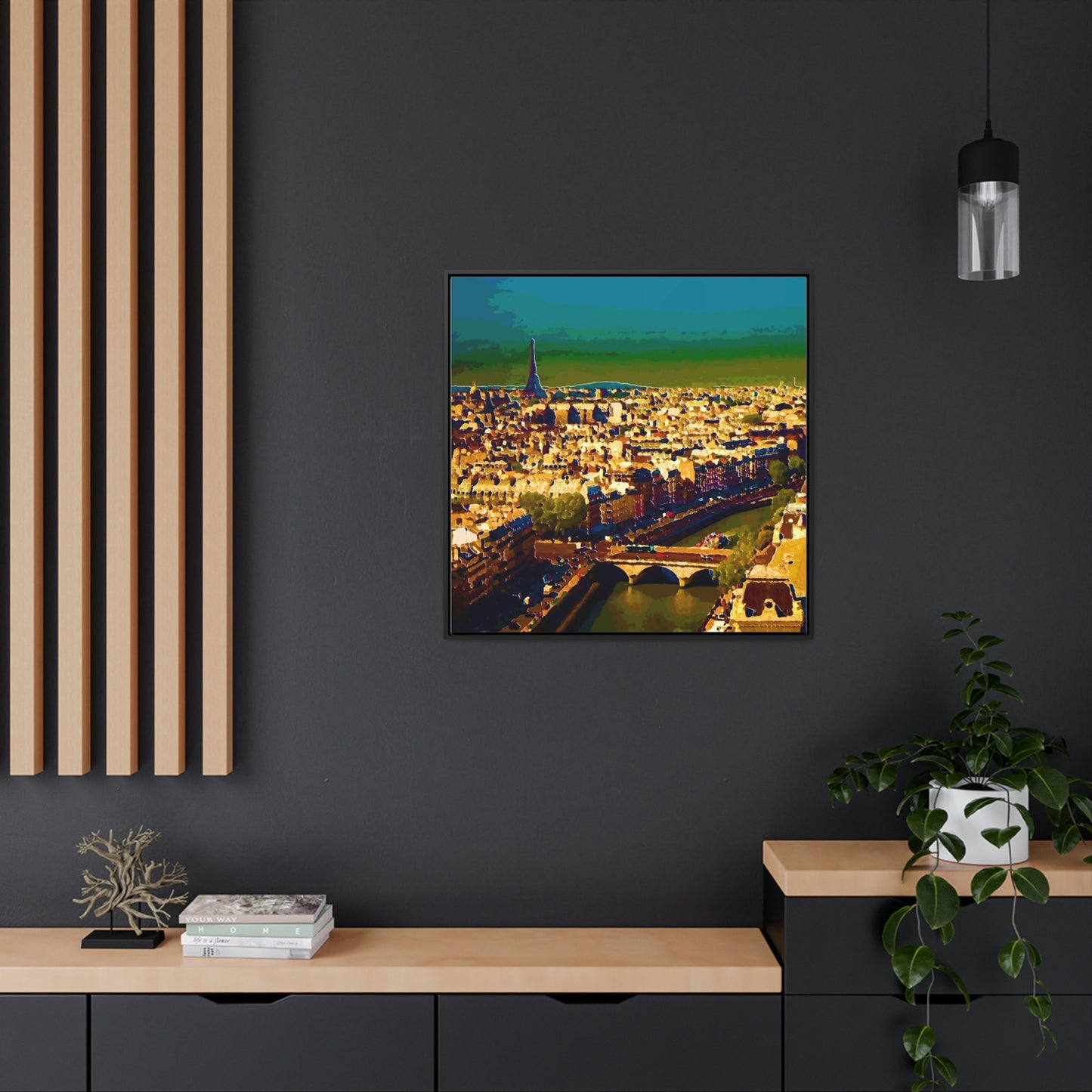 Gallery Canvas Wraps, Square Frame ... Au Paris ... "Along The River Seine" ... Barbara Joan Bonnel-Holt: 1972 ... Original Works ...