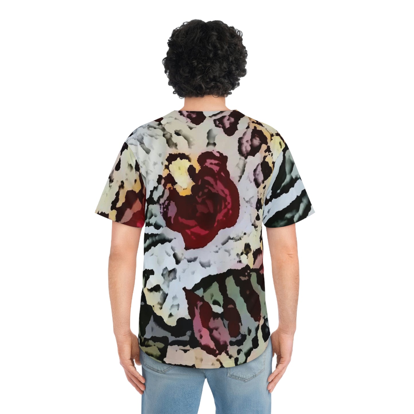 Men's Baseball Jersey ... "A Friendly Flower" ... Pointsettia 'Pointing' ... Original Works ... (Supplied Photograph) ...