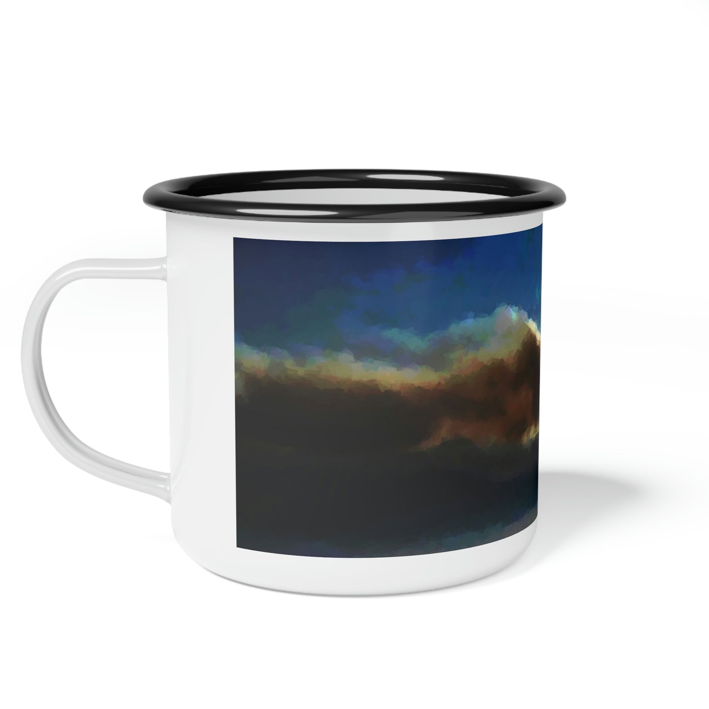 Enamel Camp Cup ... "Fire ... Fire -On-The-Mountain ... Fire ... Fire-On-The-Mountain."