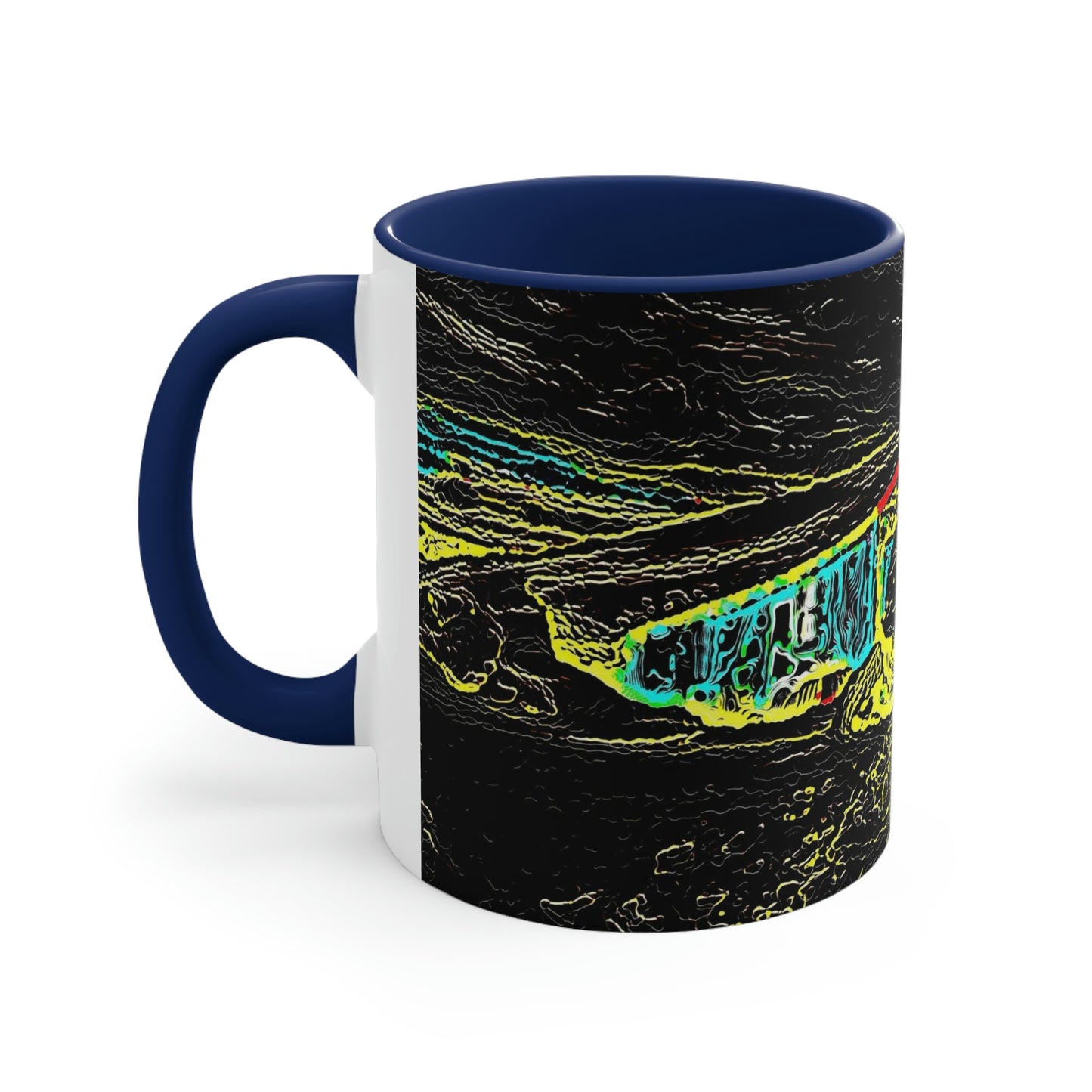 Accent Coffee Mug, 11oz ... "Snow Vehicle In Snow Storm At-Rest" ... Circa 12Mar23 ... Central Idaho ... 18-Hours Rendering Time: Original Works ...