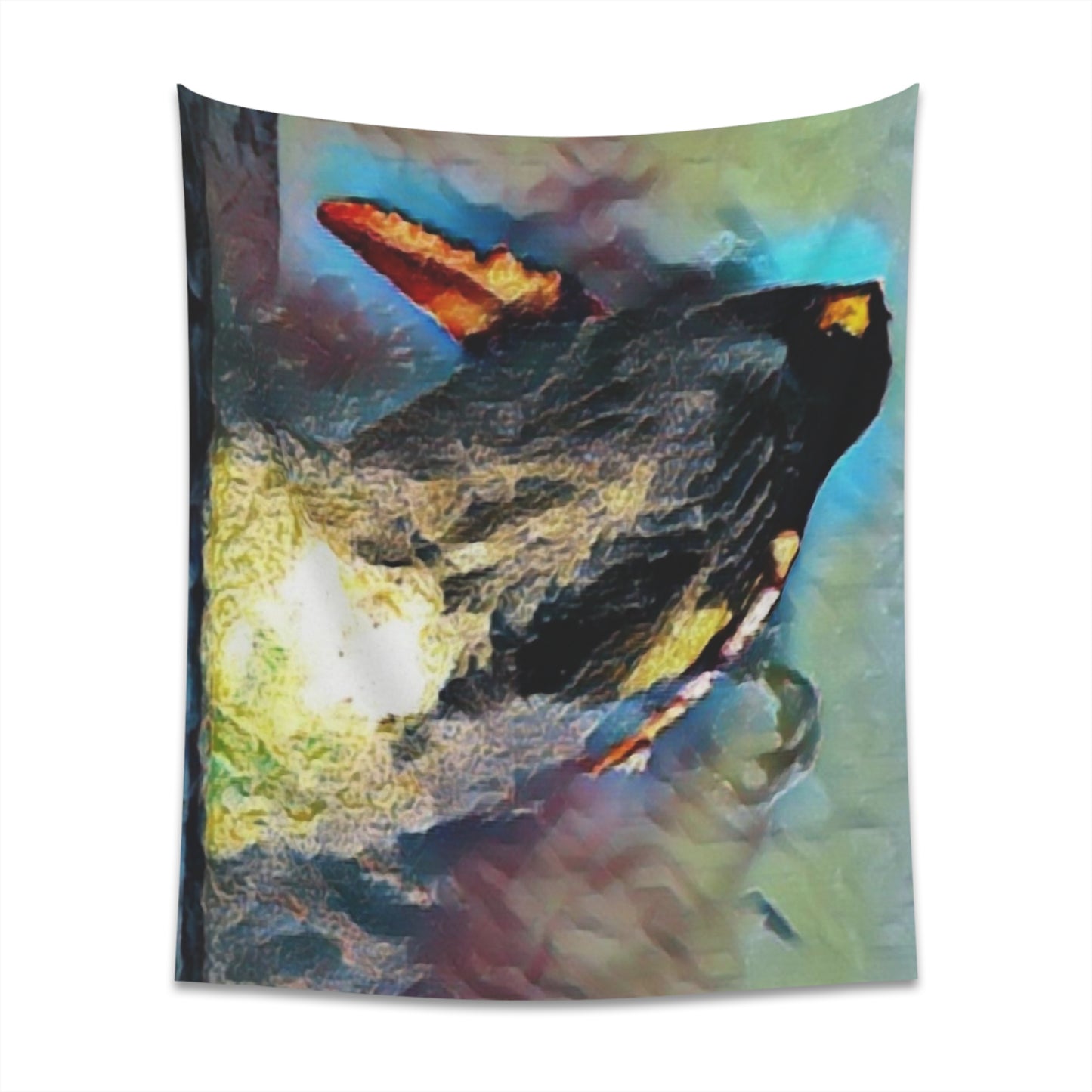 Printed Wall Tapestry ... An Extraordinary Humpback Breach ... 'With Explosive Energy' ... Family Archives (KPH) ... Circa: 21st Century. Maui, HI ... Original Works ...