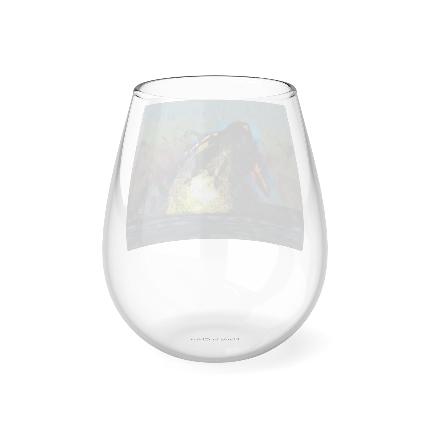 Stemless Wine Glass, 11.75oz ... An Extraordinary Humpback Breach ... 'With Explosive Energy' ... Family Archives (KPH) ... Circa: 21st Century. Maui, HI ... Original Works ...
