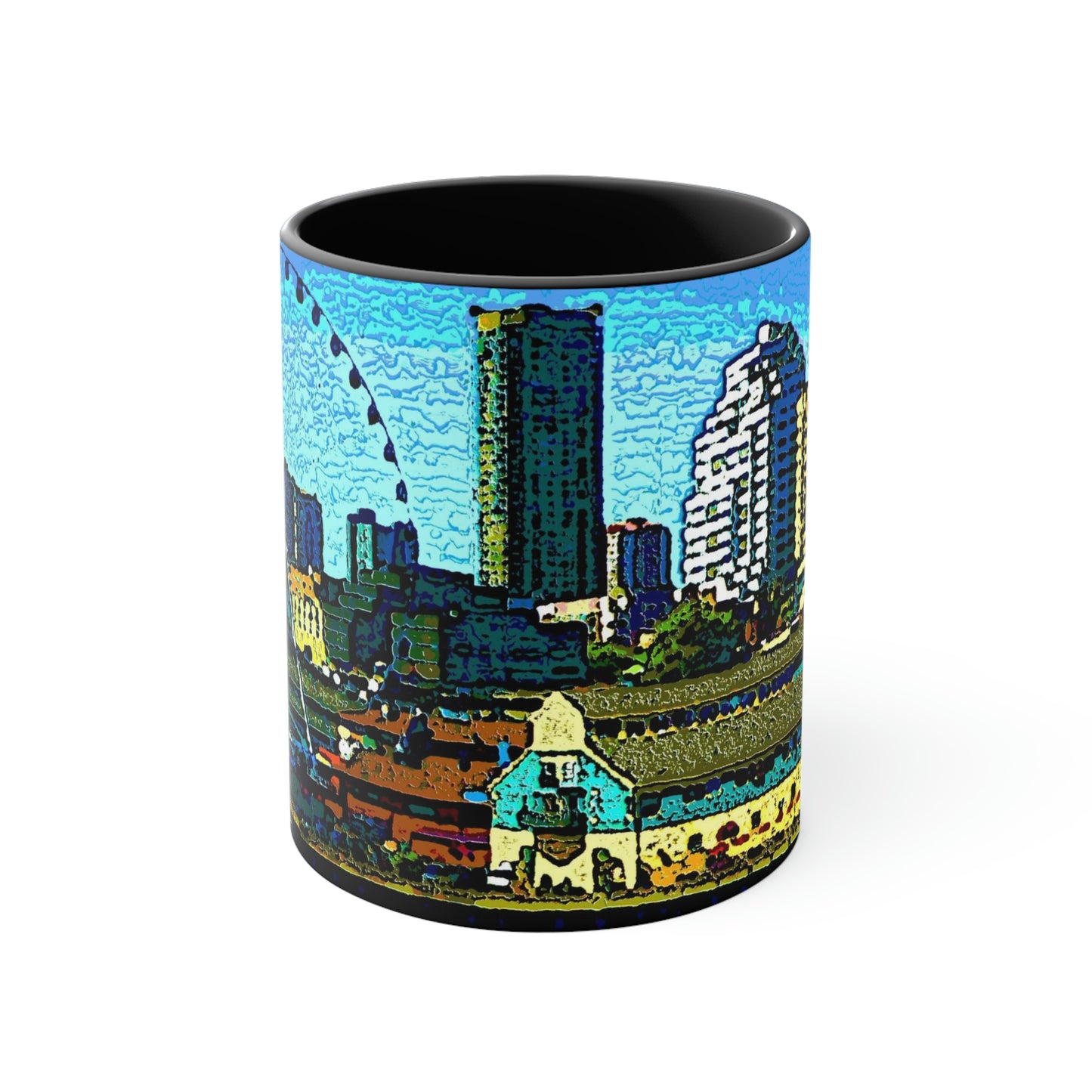 Accent Coffee Mug, 11oz ... That Classic Wheel ... 'Seattle's Wheel' ... & An Old Classic Waterside Vendors ...  'Family Archives' ... Original Works ...