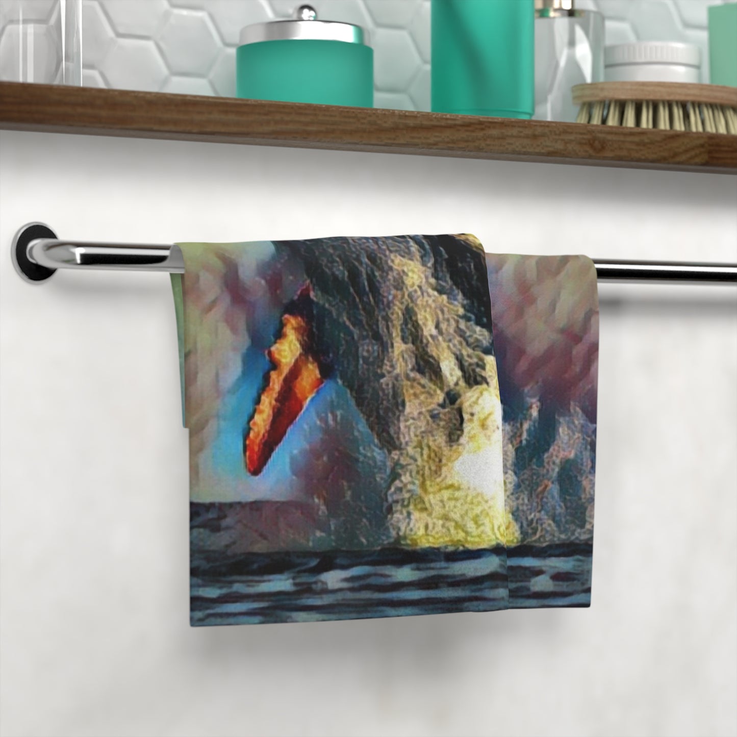 Face Towel ... An Extraordinary Humpback Breach ... 'With Explosive Energy' ... Family Archives (KPH) ... Circa: 21st Century. Maui, HI ... Original Works ...