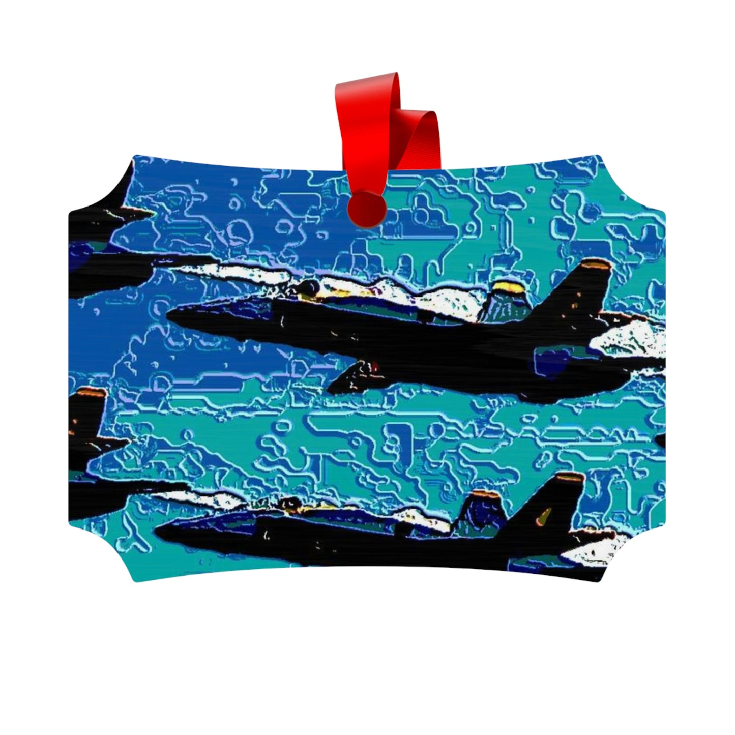 Plywood Ornaments (Round, Berlin) ... Seattle Seafair ..."Blue Angels Run Over Lake Washington" ... Circa Mid 1980's ... Dr FJ Holt ... Original Works ...