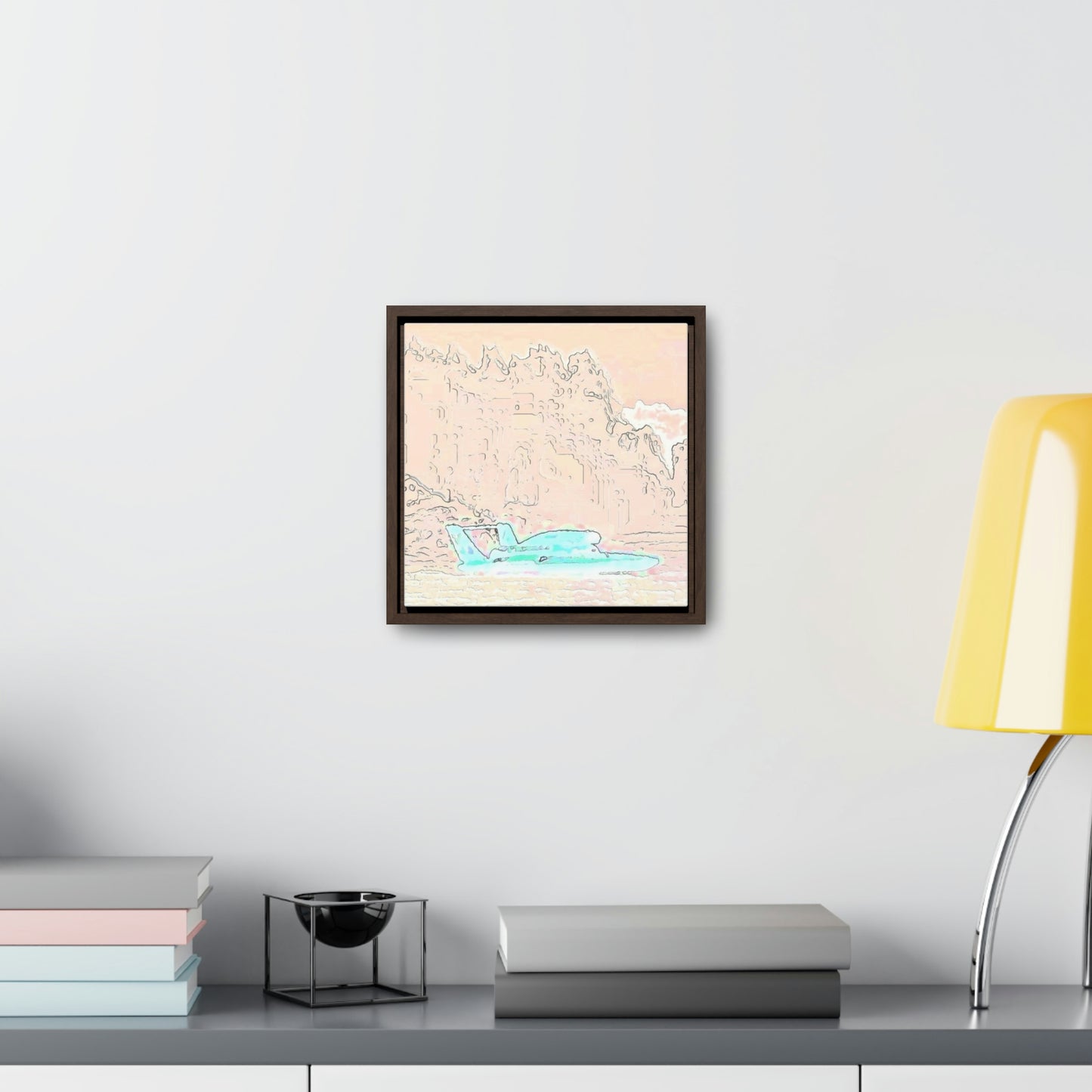 Gallery Canvas Wraps, Square Frame ...  Seattle Columbia Cup On Lake Washington ... "Dave Wilcox Heads For The Win" ... Associate Gift-Photo ... Original Works ...
