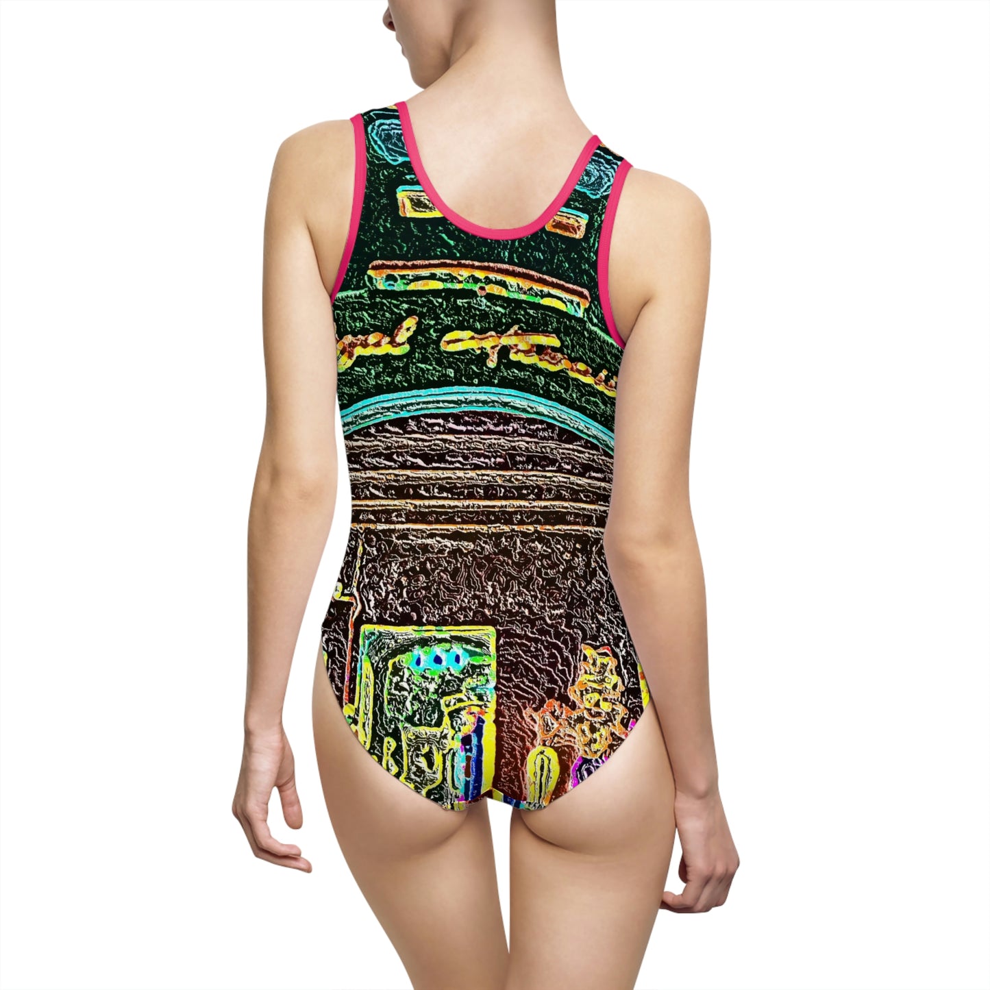Women's Classic One-Piece Swimsuit ... "La Grande Entree" At: 'The Pink Palace' ... The Royal Hawai'ian ... Honolulu, HI ... '27Oct2014' ... Original Works ...