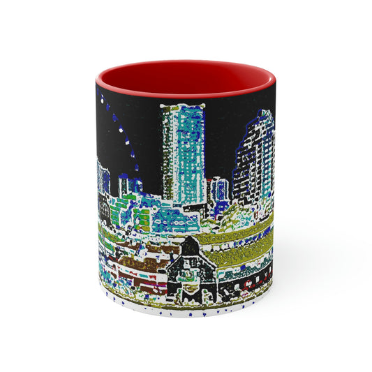 Accent Coffee Mug, 11oz ... That Classic Wheel ... 'Seattle's Wheel' ... & An Old Classic Waterside Vendors ...  'Family Archives' ... Original Works ...