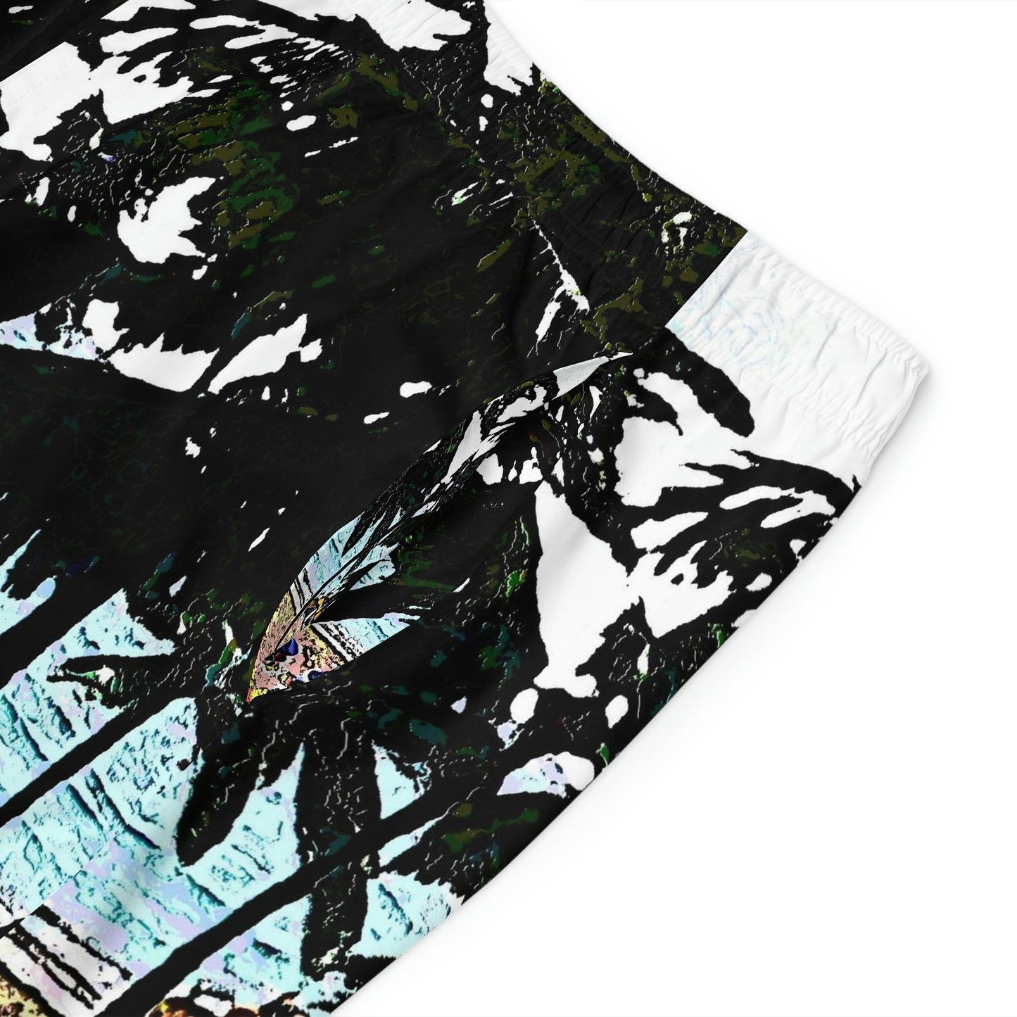 Men's Board Shorts (AOP) ...  "A Beautiful Beach Amongst The Palms" ... The Outrigger Waikiki, Honolulu, Oahu ... Original Works ...