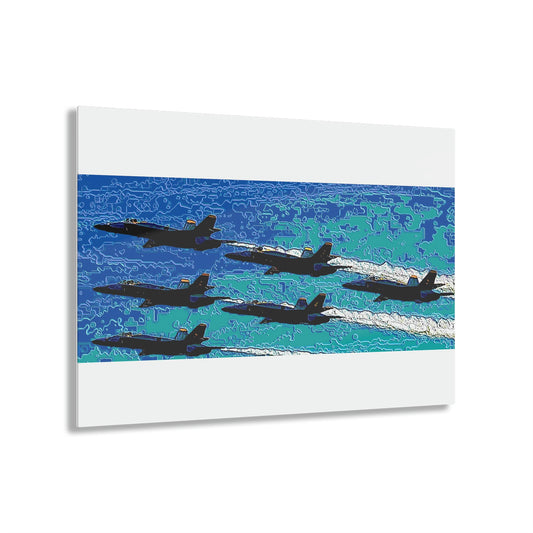 Acrylic Prints ... Seattle Seafair ..."Blue Angels Run Over Lake Washington" ... Circa Mid 1980's ... Dr FJ Holt ... Original Works ...