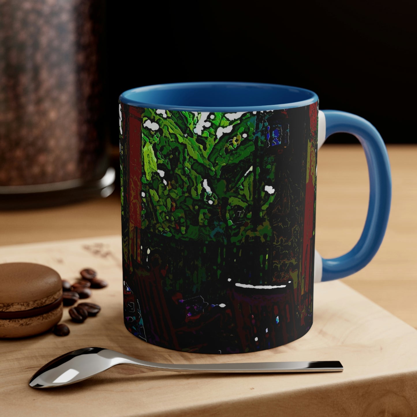 Accent Coffee Mug, 11oz ...  Lanai & Rocking Chairs At: 'The Pink Palace' ... The Royal Hawai'ian ... Honolulu, HI ... '27Oct2014' ... Original Works ...