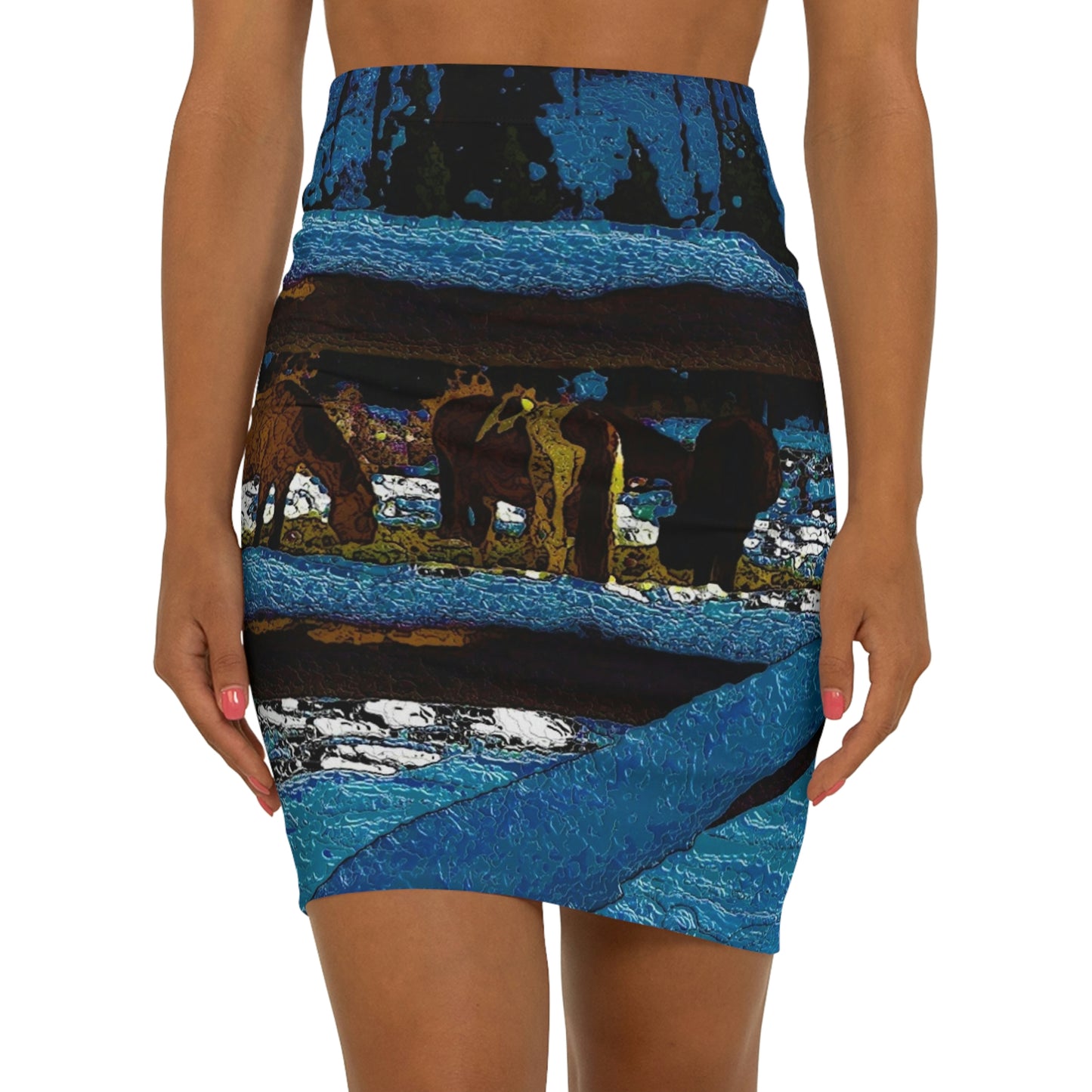 Women's Mini Skirt ...  A Horse ... A Saddle ...  Foraging Through The Snow ...  An_Asses 'Cry' ... Central Idaho, November 2022 ...  Original Works ..
