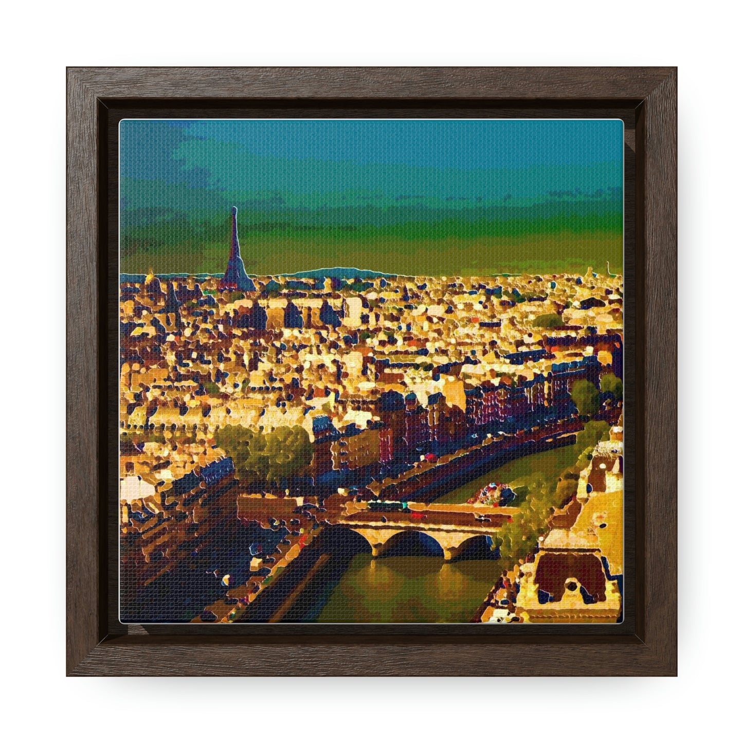 Gallery Canvas Wraps, Square Frame ... Au Paris ... "Along The River Seine" ... Barbara Joan Bonnel-Holt: 1972 ... Original Works ...