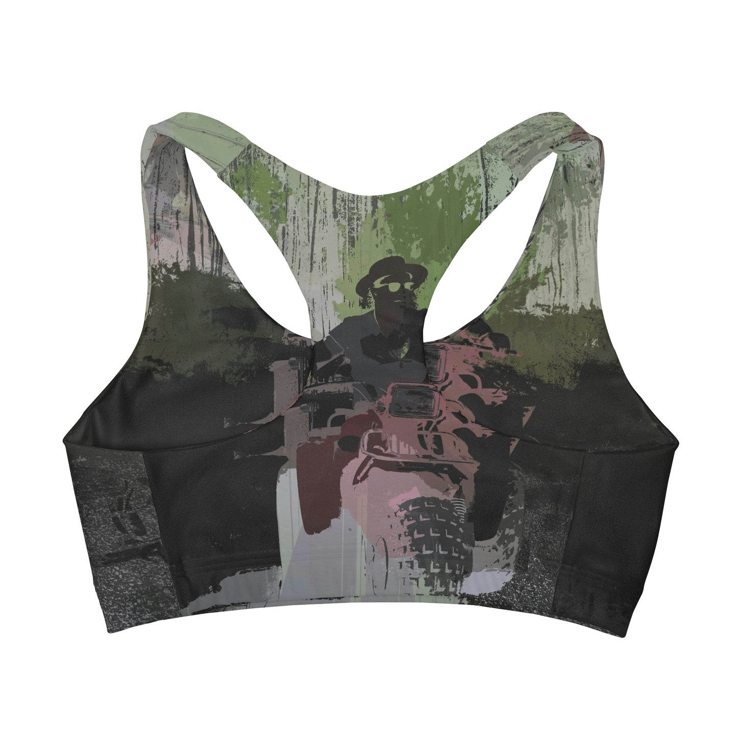 Girls' Double Lined Seamless Sports Bra ... 3-Wheeln' N' Groovin The Mountain Roads ... Central Idaho ... Original Works ...