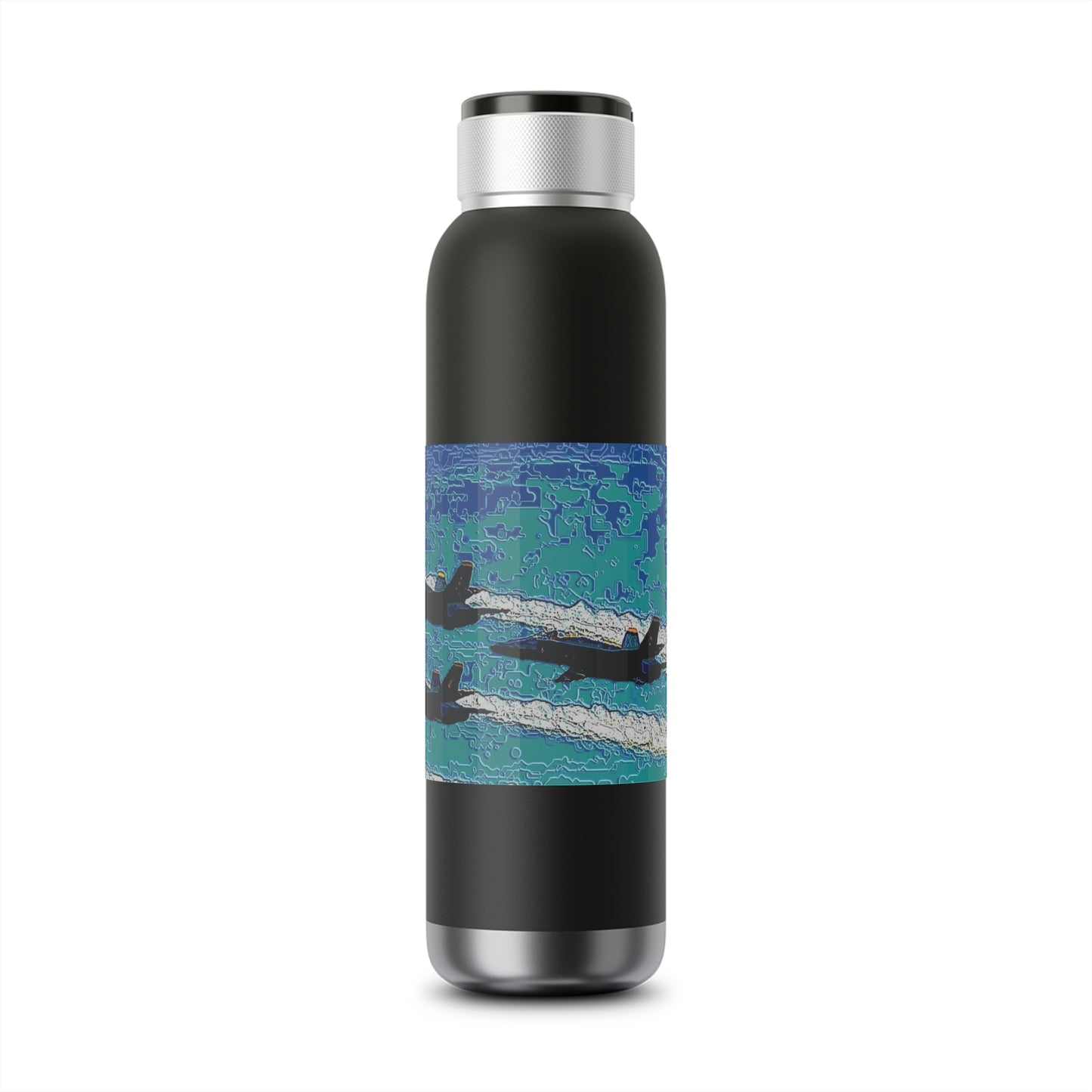 Soundwave Copper Vacuum Audio Bottle 22oz ... Seattle Seafair ..."Blue Angels Run Over Lake Washington" ... Circa Mid 1980's ... Dr FJ Holt ... Original Works ...