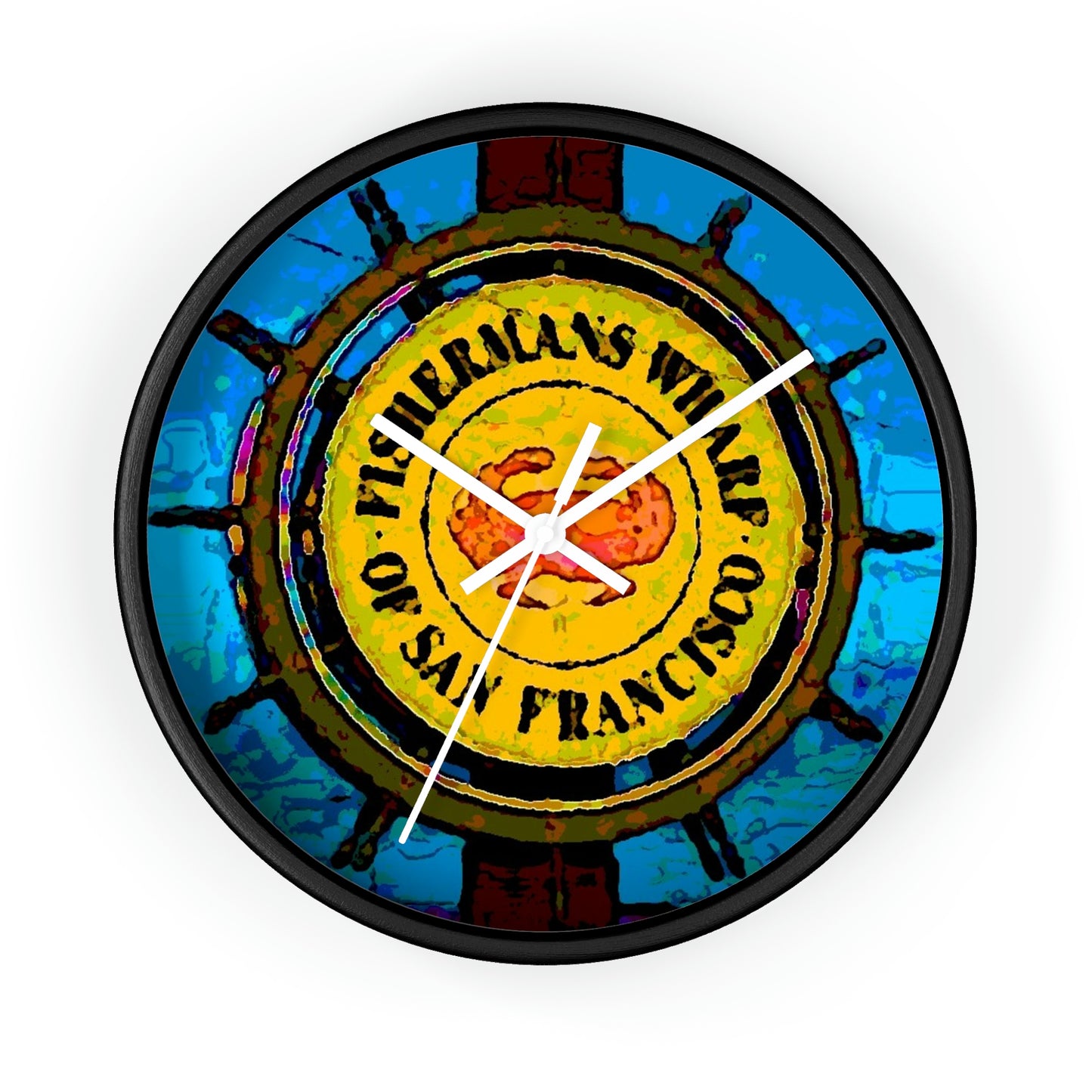 Wall clock ... "No.9 Fishermen's Grotto - Fishermen's Wharf, SF, California" ... Family Archives: 1970's ... Original Works ...