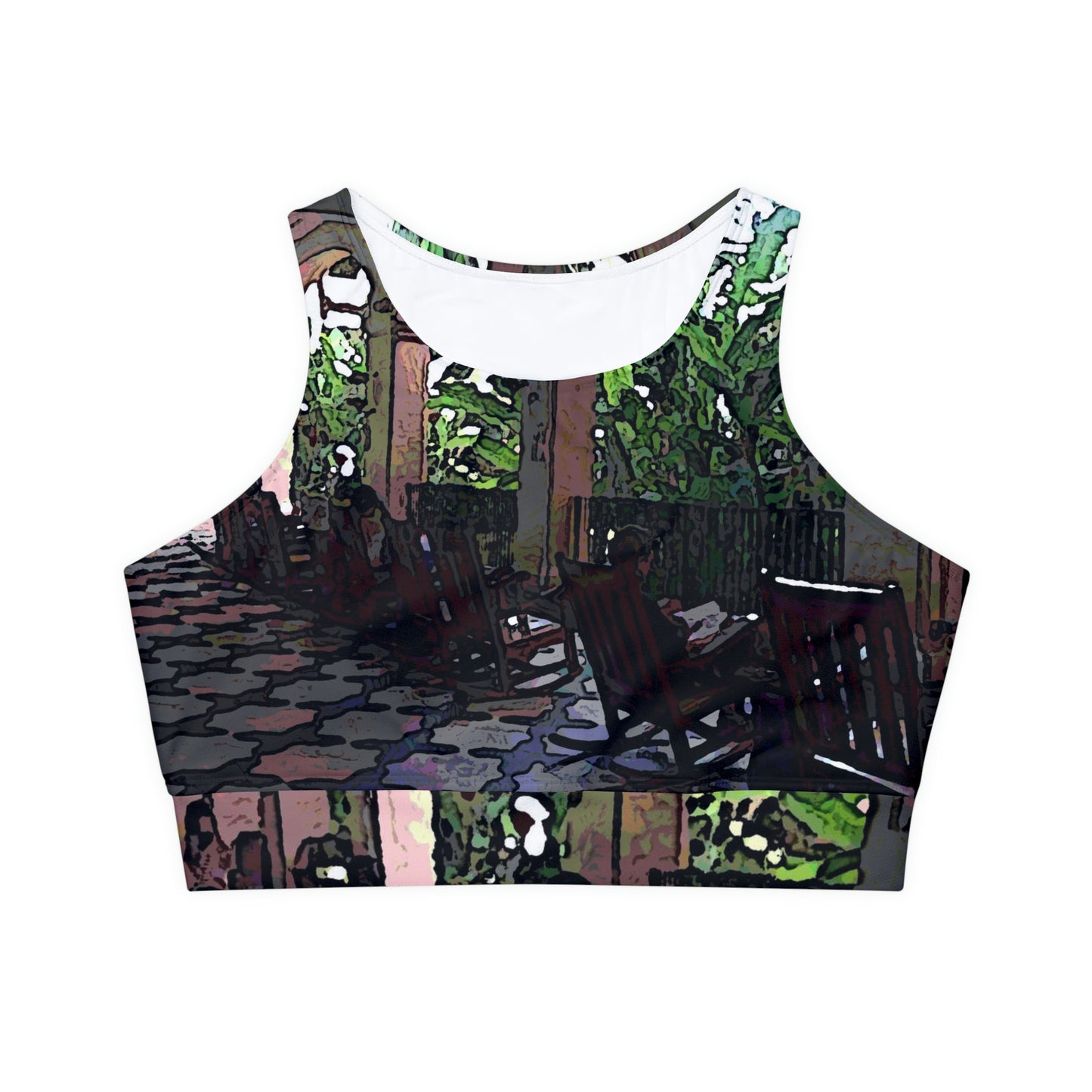 Fully Lined, Padded Sports Bra ... Lanai & Rocking Chairs At: 'The Pink Palace' ... The Royal Hawai'ian ... Honolulu, HI ... '27Oct2014' ... Original Works ...