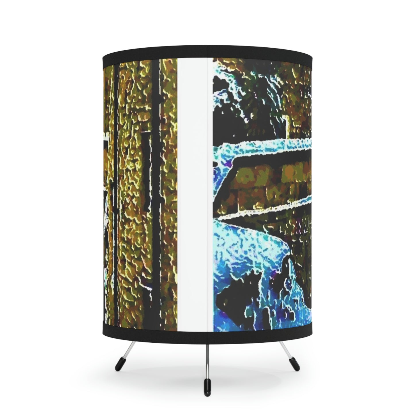 Tripod Lamp with High-Res Printed Shade, US\CA plug ... Walikng The Streets & Alleys ... 'Strolling The Canals ... '  ... Original Works  ...