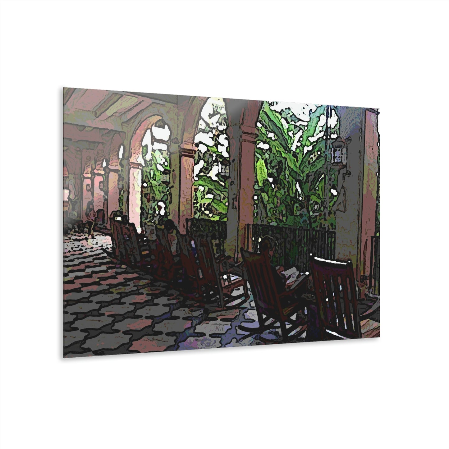 Acrylic Prints (French Cleat Hanging) ... Lanai & Rocking Chairs At: 'The Pink Palace' ... The Royal Hawai'ian ... Honolulu, HI ... '27Oct2014' ... Original Works ...