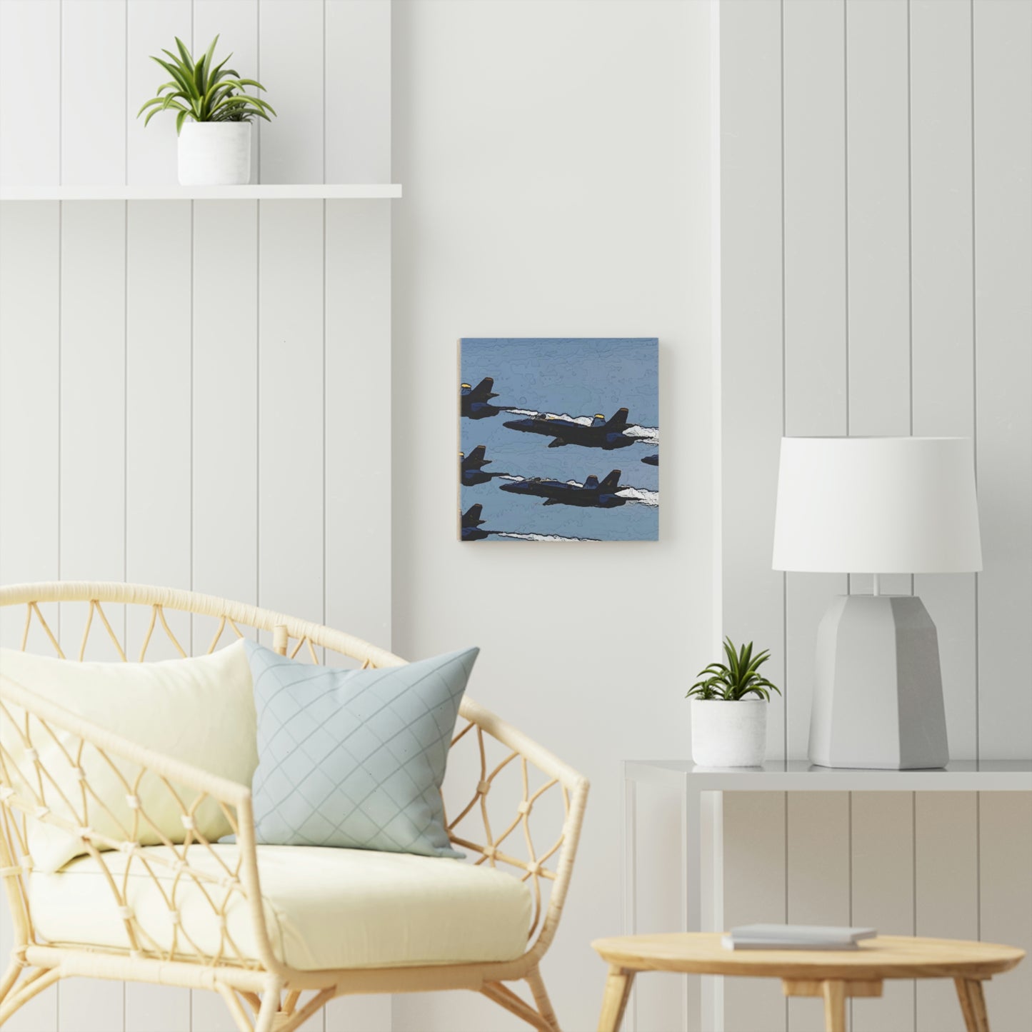 Wood Canvas ... Seattle Seafair ..."Blue Angels Run Over Lake Washington" ... Circa Mid 1980's ... Dr FJ Holt ... Original Works ...