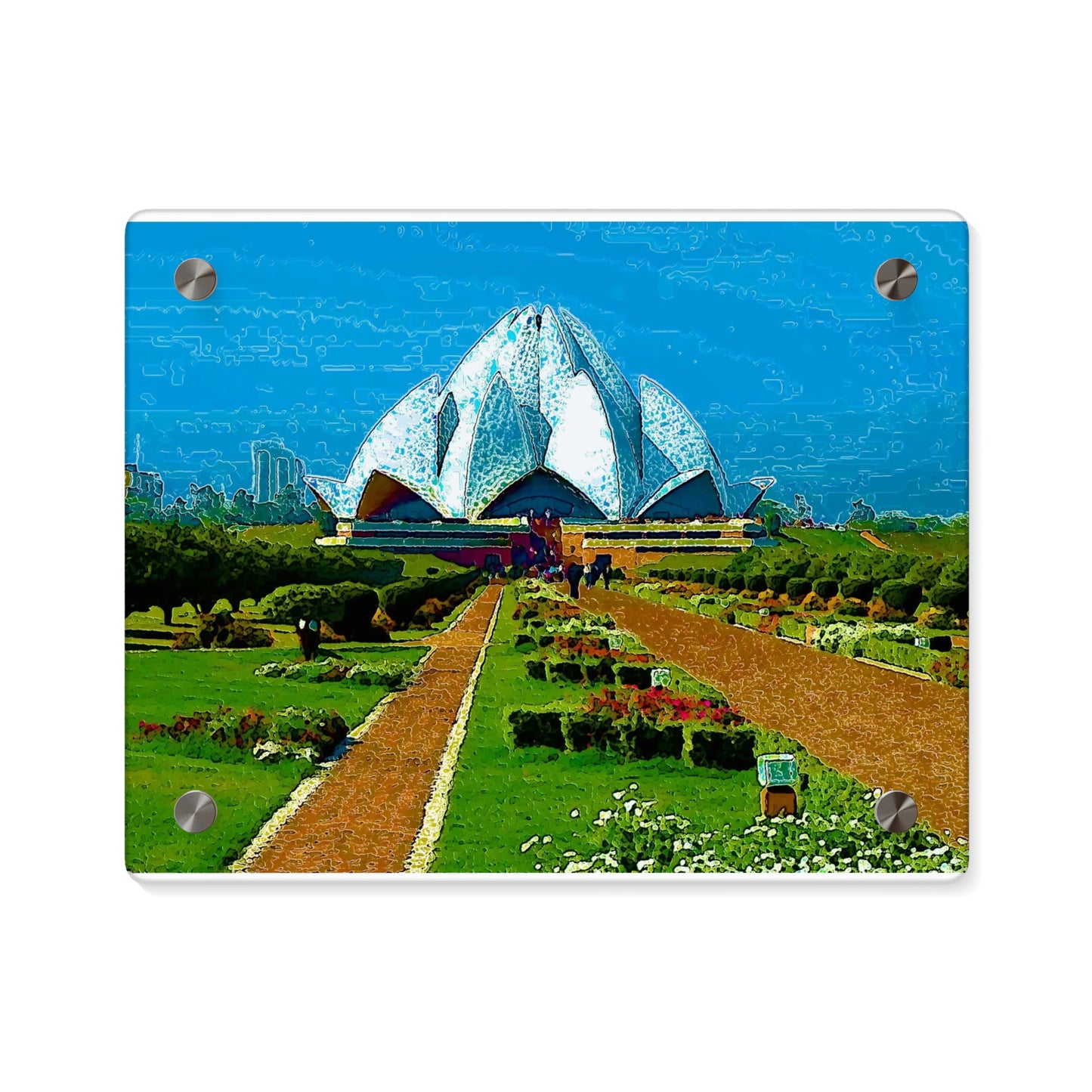 Acrylic Wall Art Panels ... 'Bahai'i House-Of-Worship' ... "Lotus Temple: Delhi, India, 2008" ... Original Works ...