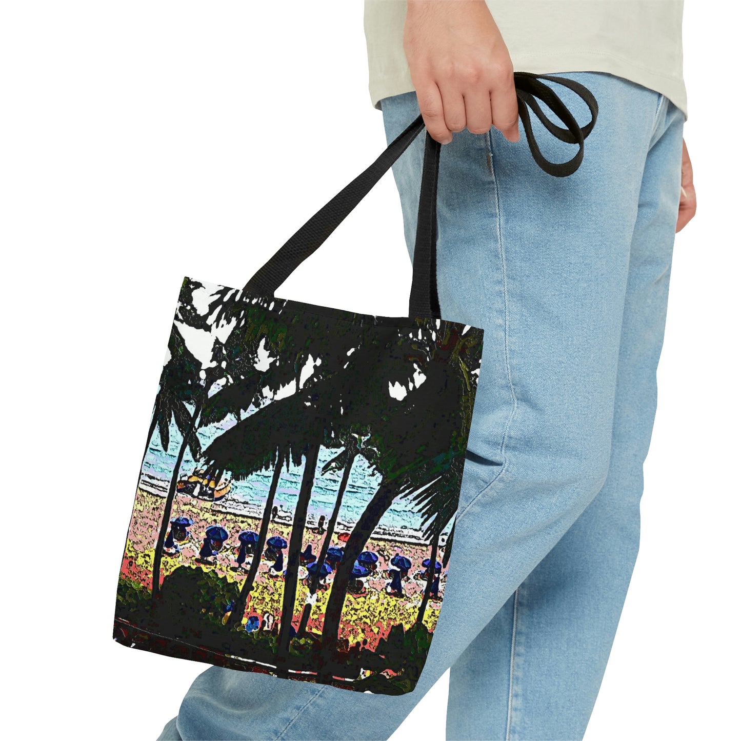 AOP Tote Bag ... "A Beautiful Beach Amongst The Palms" ... The Outrigger Waikiki, Honolulu, Oahu ... Original Works ...