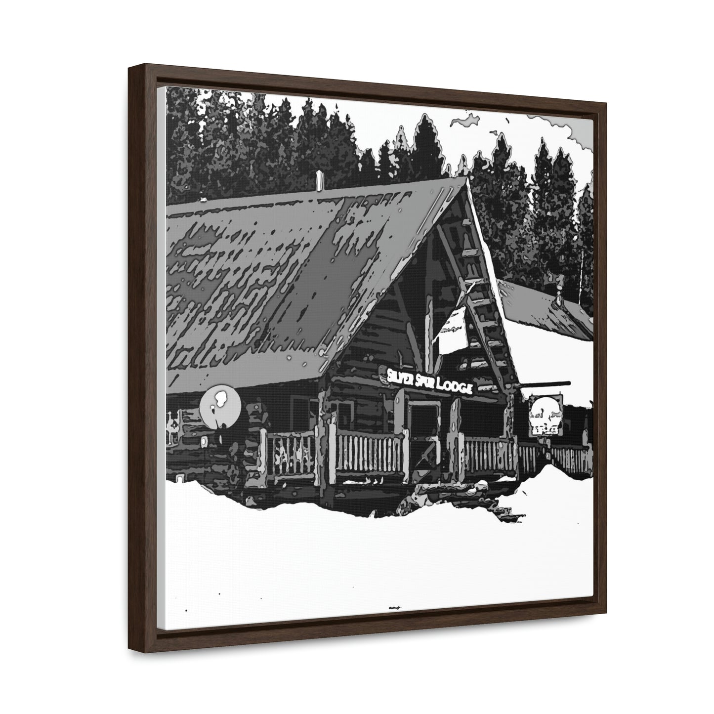 Gallery Canvas Wraps, Square Frame ... A Beautiful Lodge & Back-Country Outfitter In A Mountain Town ... 'Dixie, Idaho, November 2022' ... Original Works ...