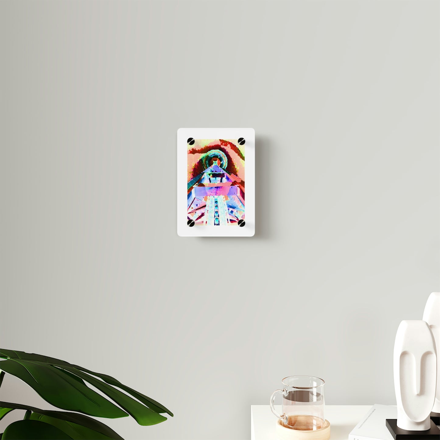 Acrylic Wall Art Panels ... "Seattle's World Fair" ... Below Space Needle 'Looking Up' ... On A Very Rainy Morning (Father's Family Photo). ... Original ...