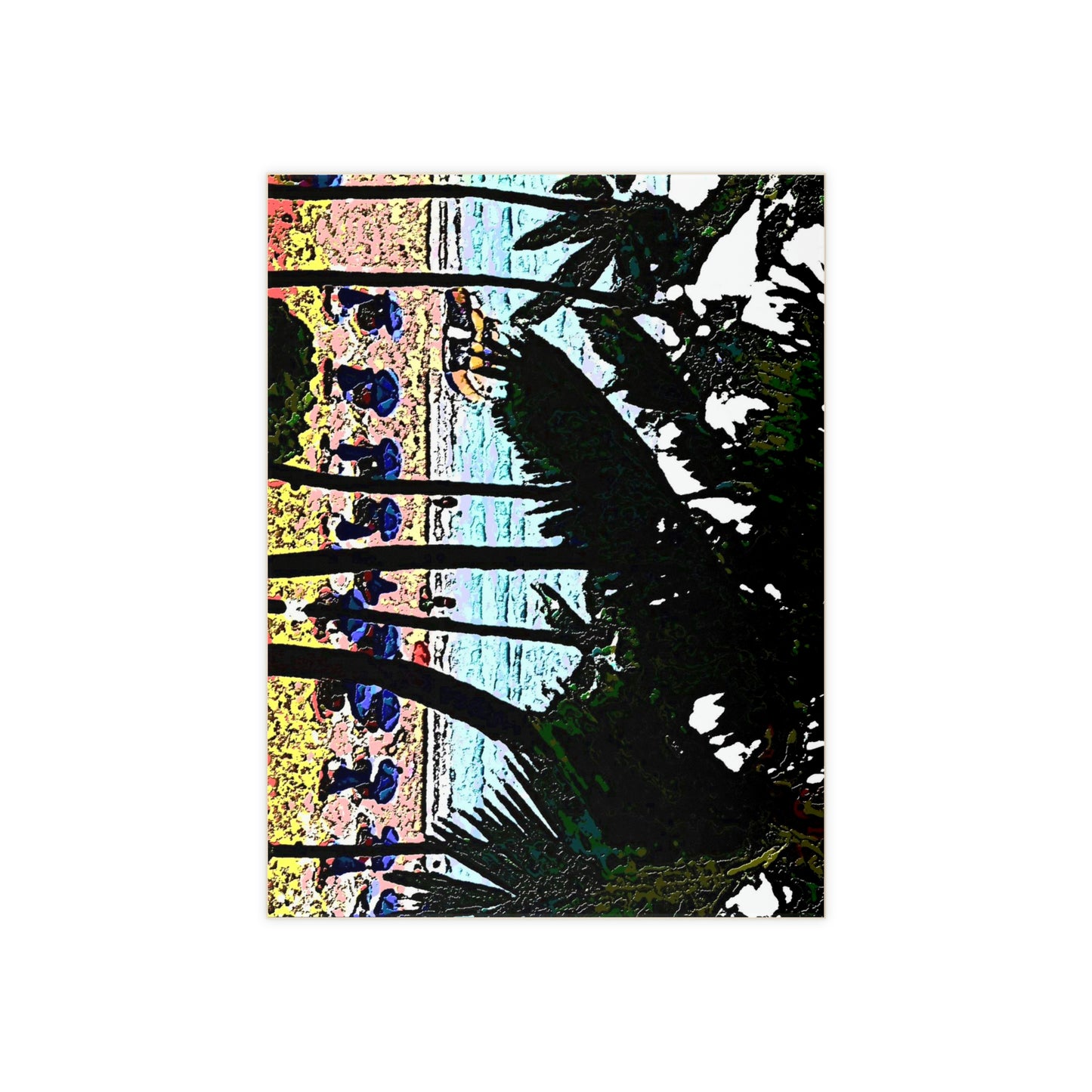 Ceramic Photo Tile ... "A Beautiful Beach Amongst The Palms" ... The Outrigger Waikiki, Honolulu, Oahu ... Original Works ...
