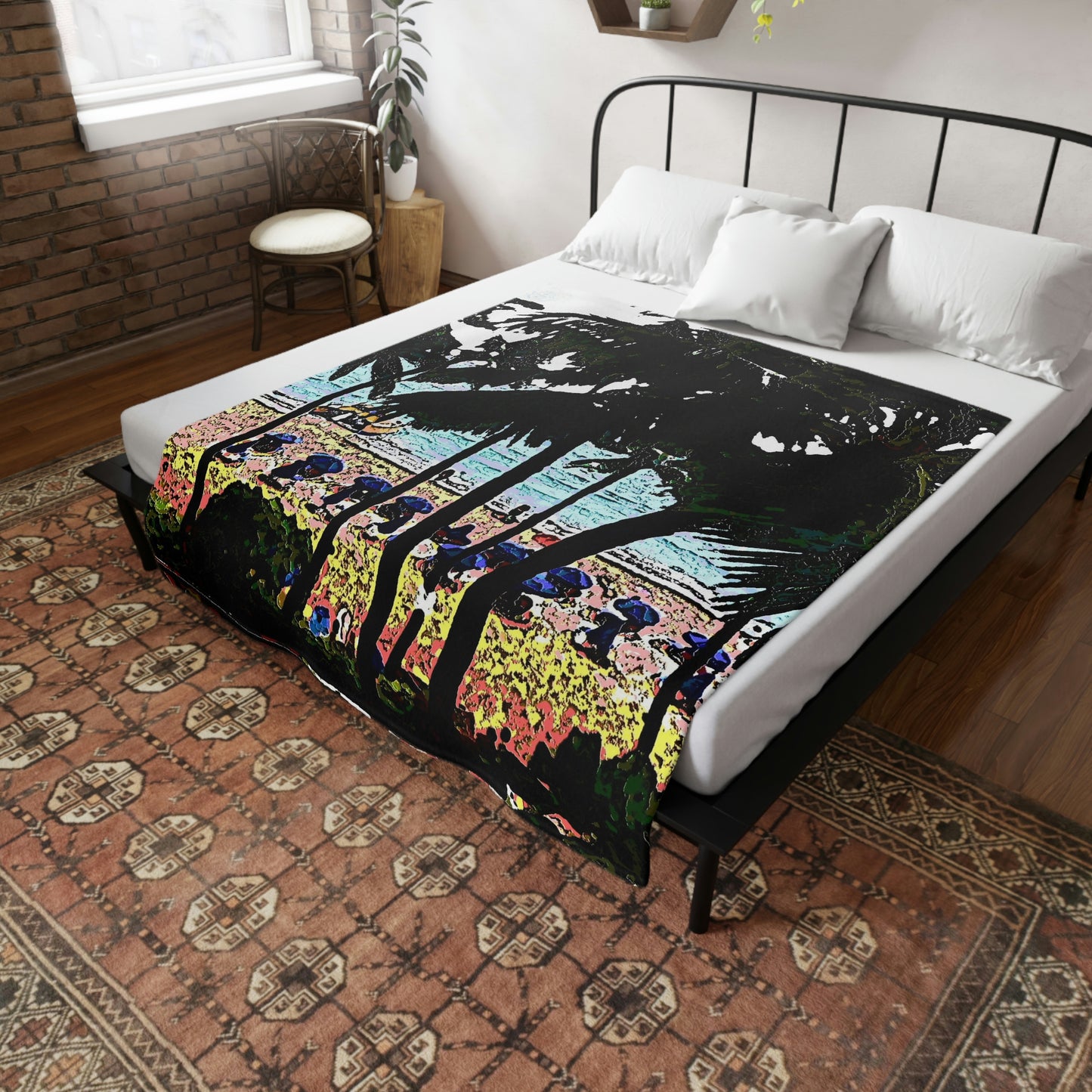 Plush Fleece Blanket ... "A Beautiful Beach Amongst The Palms" ... The Outrigger Waikiki, Honolulu, Oahu ... Original Works ...