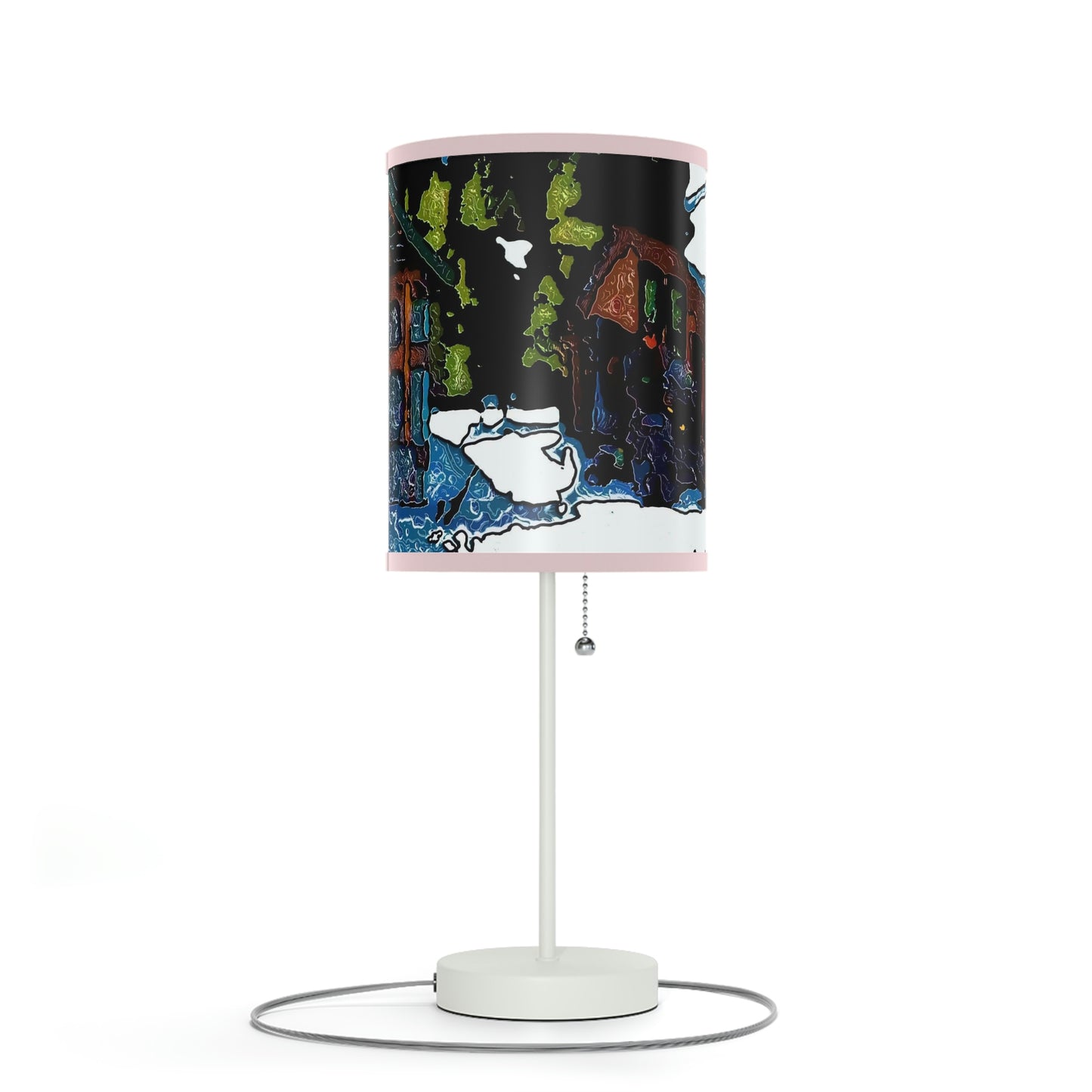 Lamp on a Stand, US|CA plug ... "A Rider Passeth-Through-It" ... Colors Galore & A Bit Of Impressionism ... Original Works. Winter 2021. Central Idaho. Rendering Time: 12 Hours ...