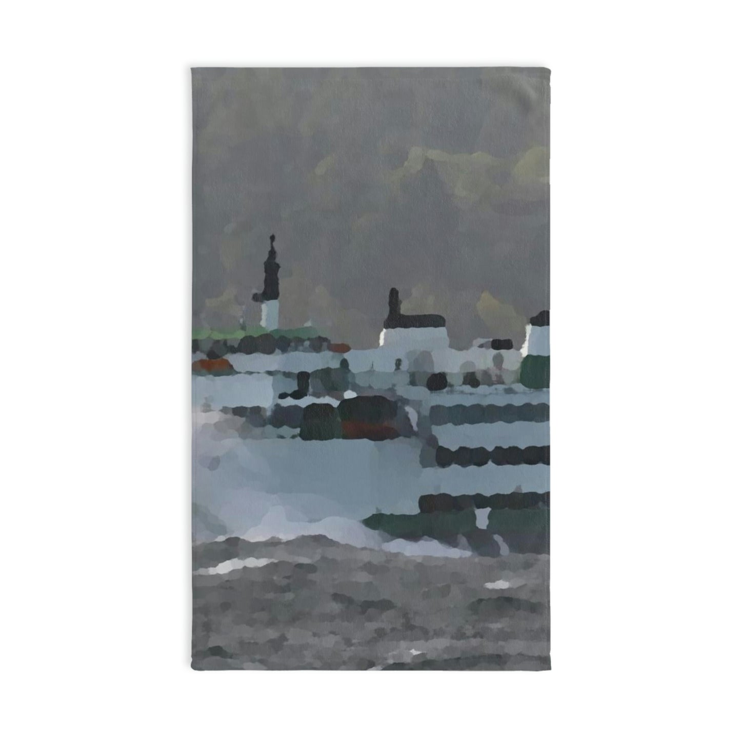 Hand Towel ... WADOT Ferry Crossing ... "A Very Rough Day" ... Mulkiteo Route ... Family Archives ... Early 1990's' ... Original Works ...