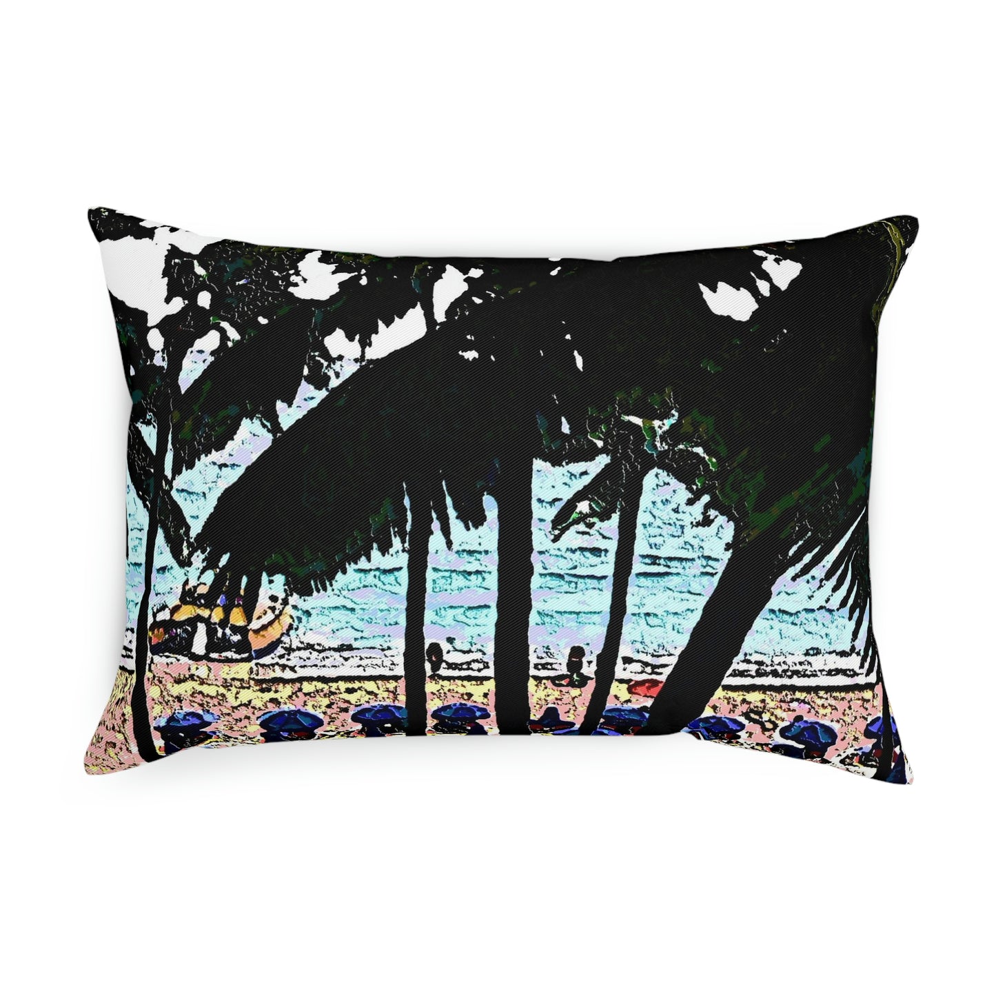 Cushion ... "A Beautiful Beach Amongst The Palms" ... The Outrigger Waikiki, Honolulu, Oahu ... Original Works ...