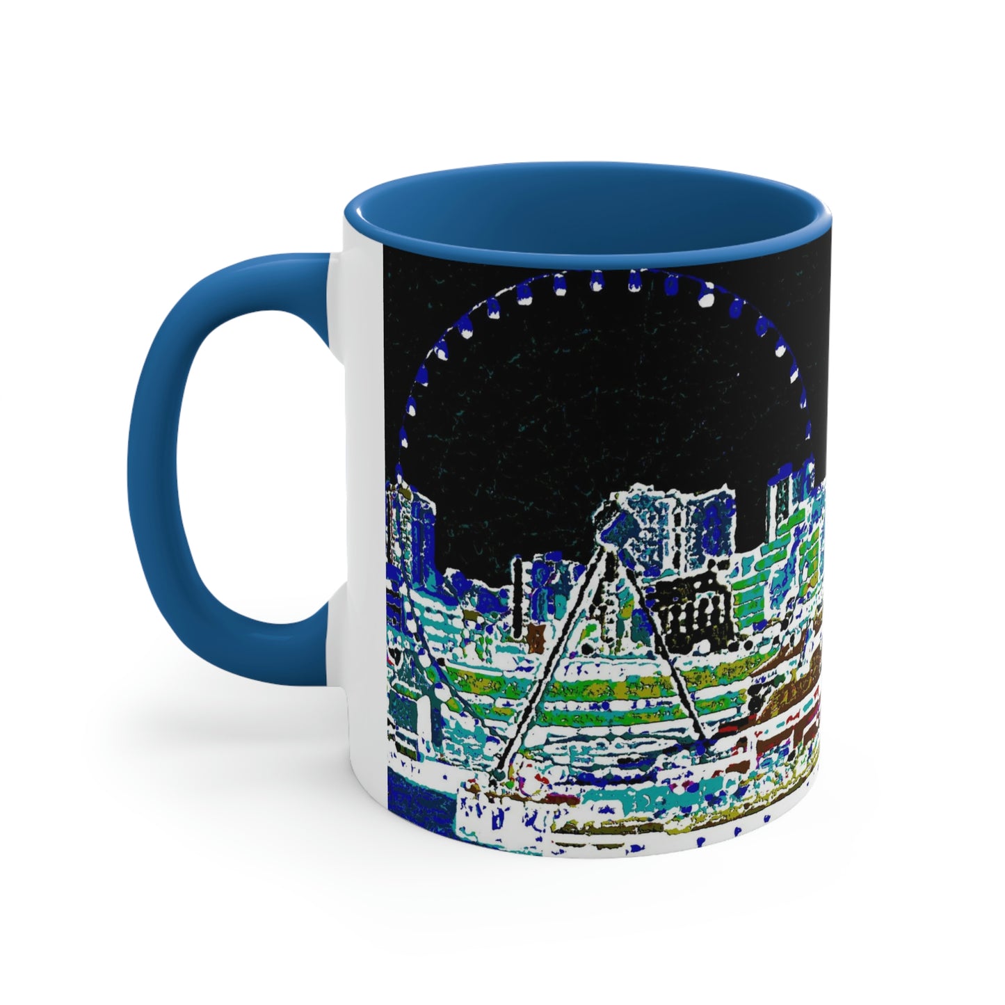 Accent Coffee Mug, 11oz ... That Classic Wheel ... 'Seattle's Wheel' ... & An Old Classic Waterside Vendors ...  'Family Archives' ... Original Works ...