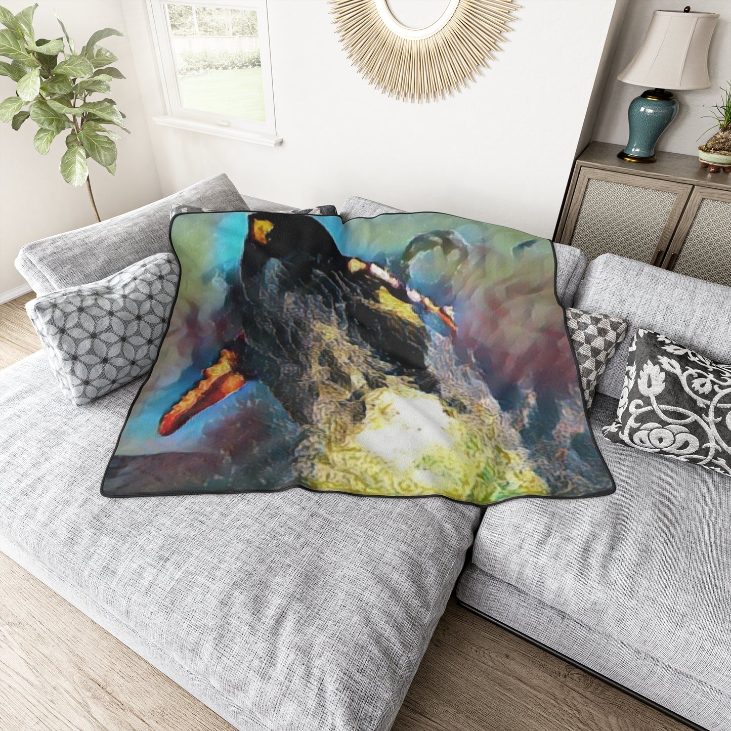 Polyester Blanket ... An Extraordinary Humpback Breach ... 'With Explosive Energy' ... Family Archives (KPH) ... Circa: 21st Century. Maui, HI ... Original Works ...