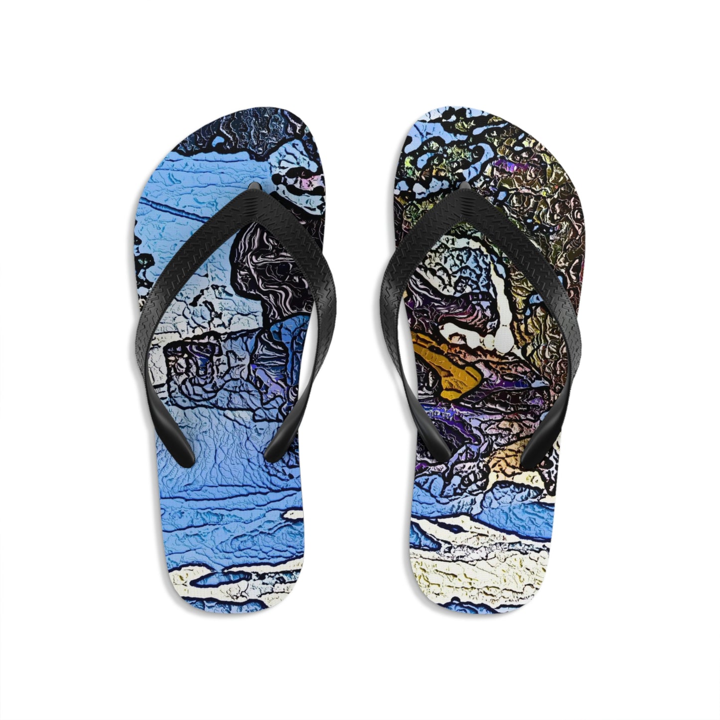 Unisex Flip-Flops ... Blasting Through-The-Powder ... 'Central Idaho Mounains ... ' 2Dec22 ...