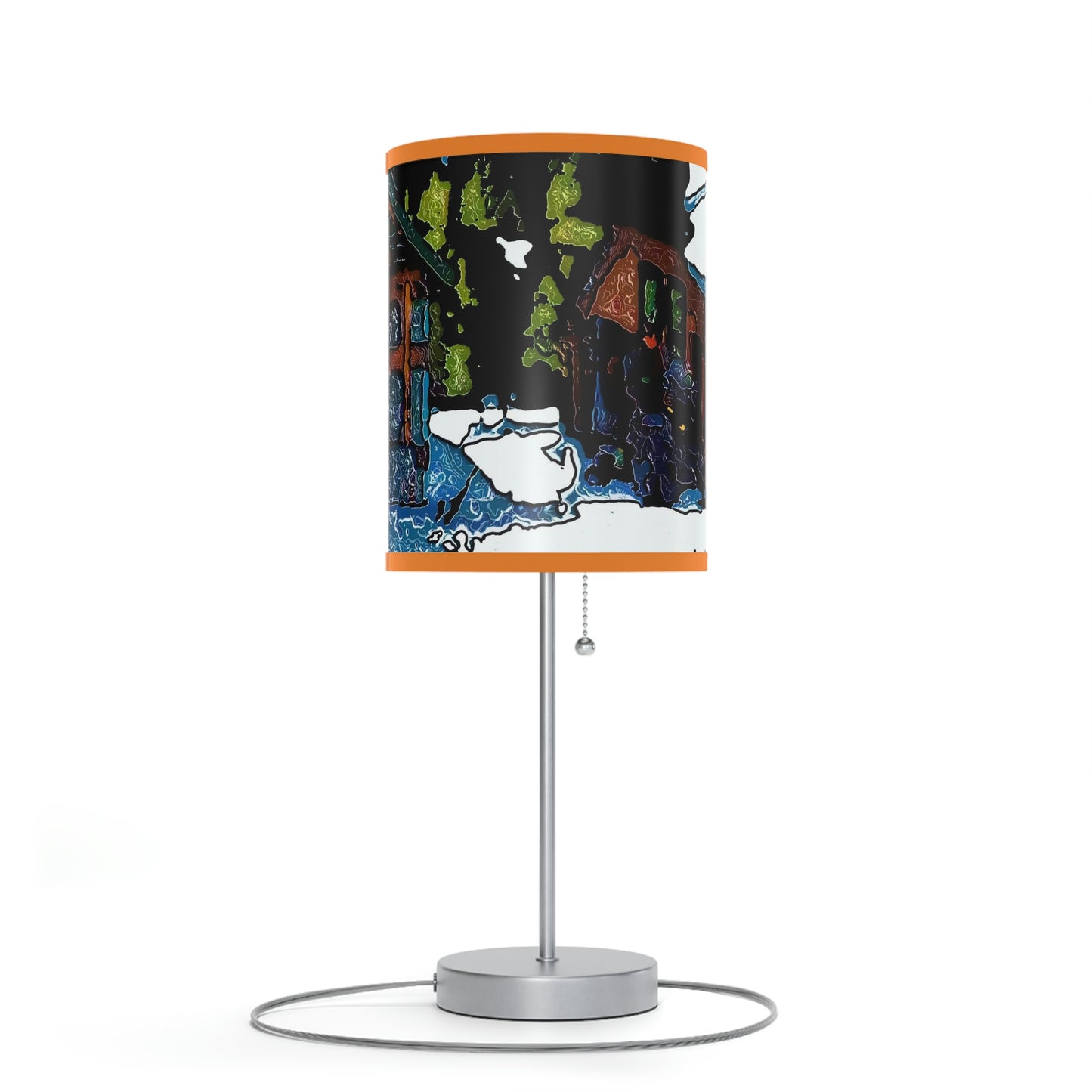 Lamp on a Stand, US|CA plug ... "A Rider Passeth-Through-It" ... Colors Galore & A Bit Of Impressionism ... Original Works. Winter 2021. Central Idaho. Rendering Time: 12 Hours ...