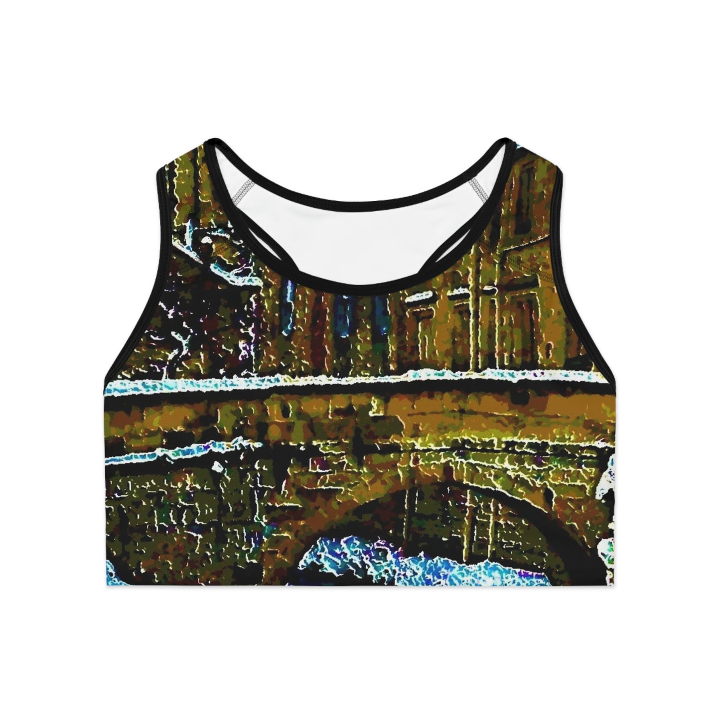 Sports Bra (AOP) ... Walikng The Streets & Alleys ... 'Strolling The Canals ... '  ... Original Works  ...