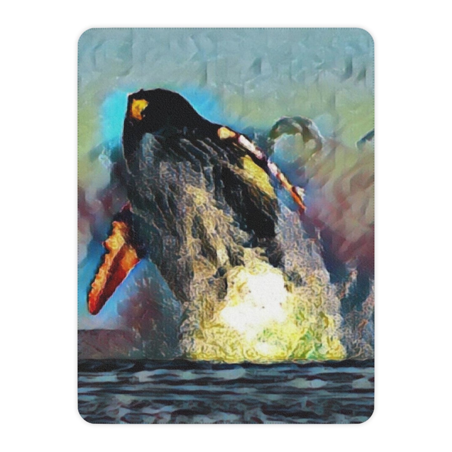 Tan Sherpa Blanket ... An Extraordinary Humpback Breach ... 'With Explosive Energy' ... Family Archives (KPH) ... Circa: 21st Century. Maui, HI ... Original Works ...