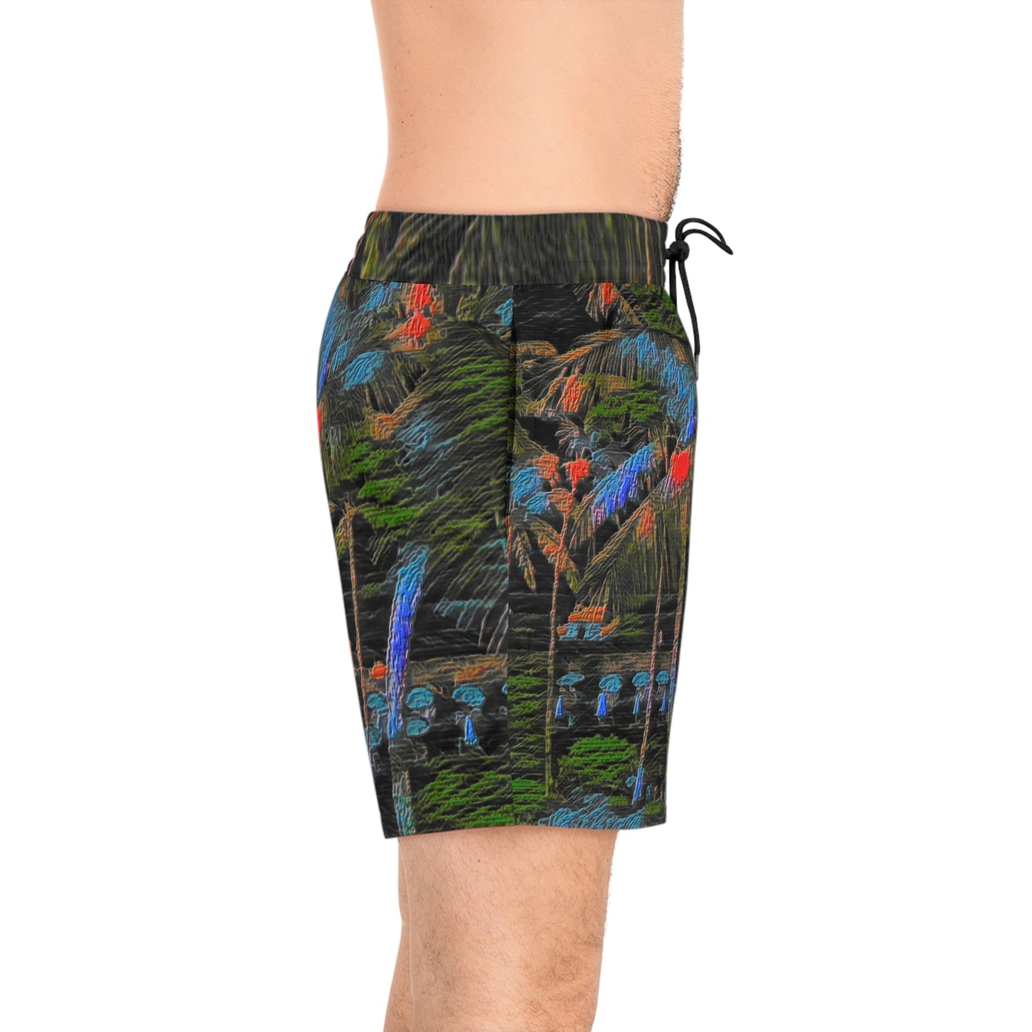 Men's Mid-Length Swim Shorts (AOP) ... "The Royal Hawai'ian: Waikiki Beach_Beach" ... Honolulu, HI ... October 2014 (Halloween) ... Original Works ...