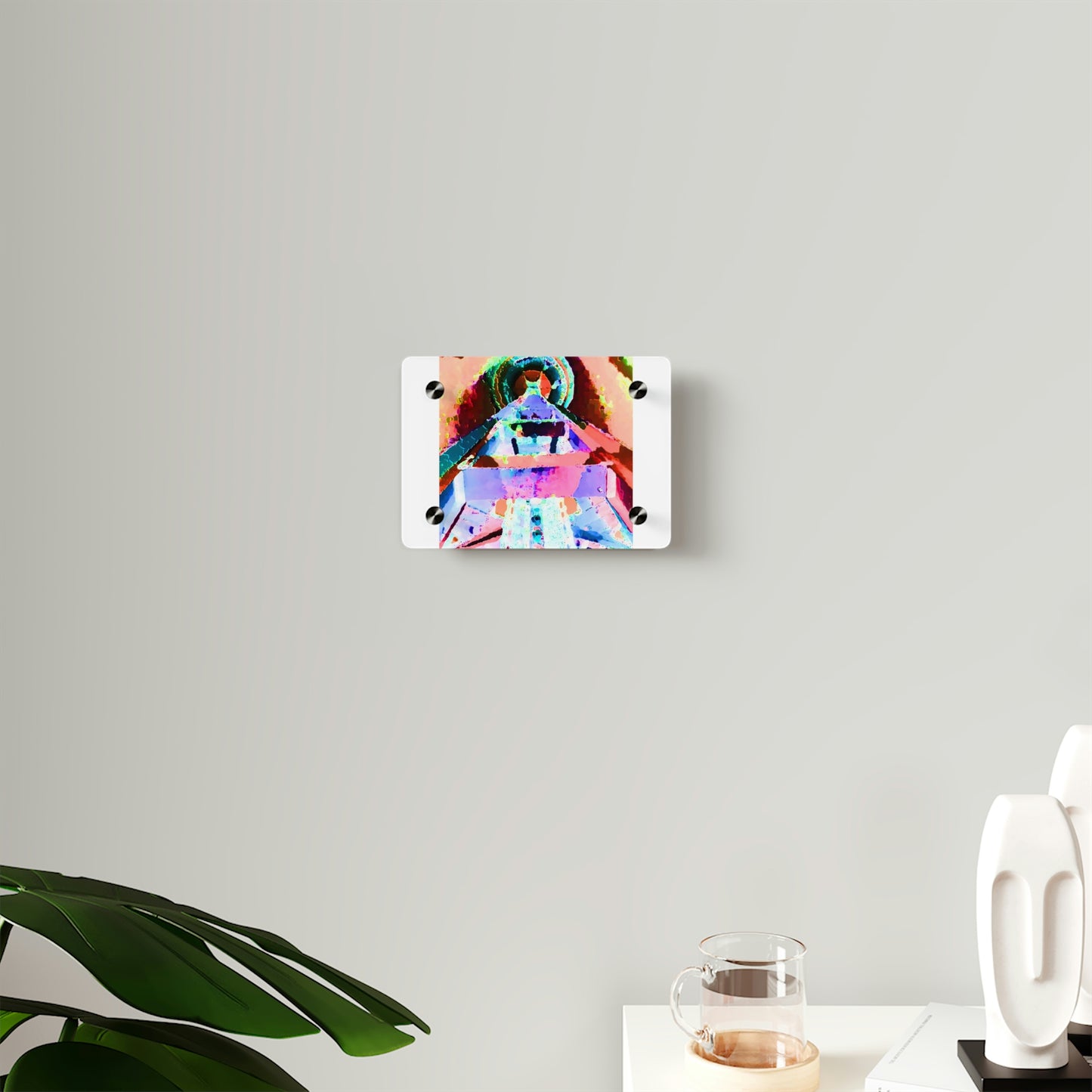 Acrylic Wall Art Panels ... "Seattle's World Fair" ... Below Space Needle 'Looking Up' ... On A Very Rainy Morning (Father's Family Photo). ... Original ...