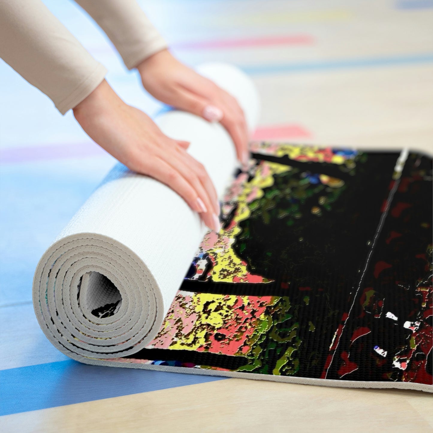 Foam Yoga Mat ... "A Beautiful Beach Amongst The Palms" ... The Outrigger Waikiki, Honolulu, Oahu ... Original Works ...