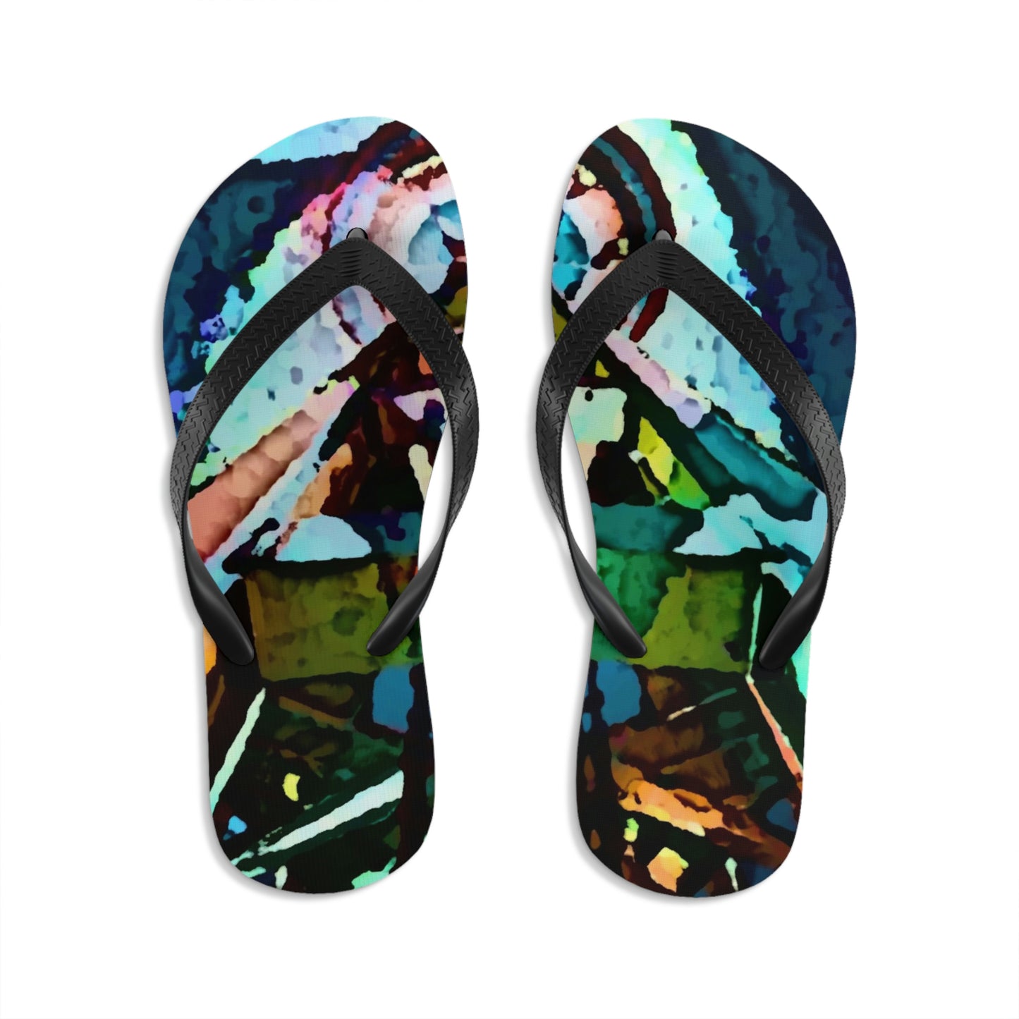 Unisex Flip-Flops ... "Seattle's World Fair" ... Below Space Needle 'Looking Up' ... On A Very Rainy Morning (Father's Family Photo). ... Original ...